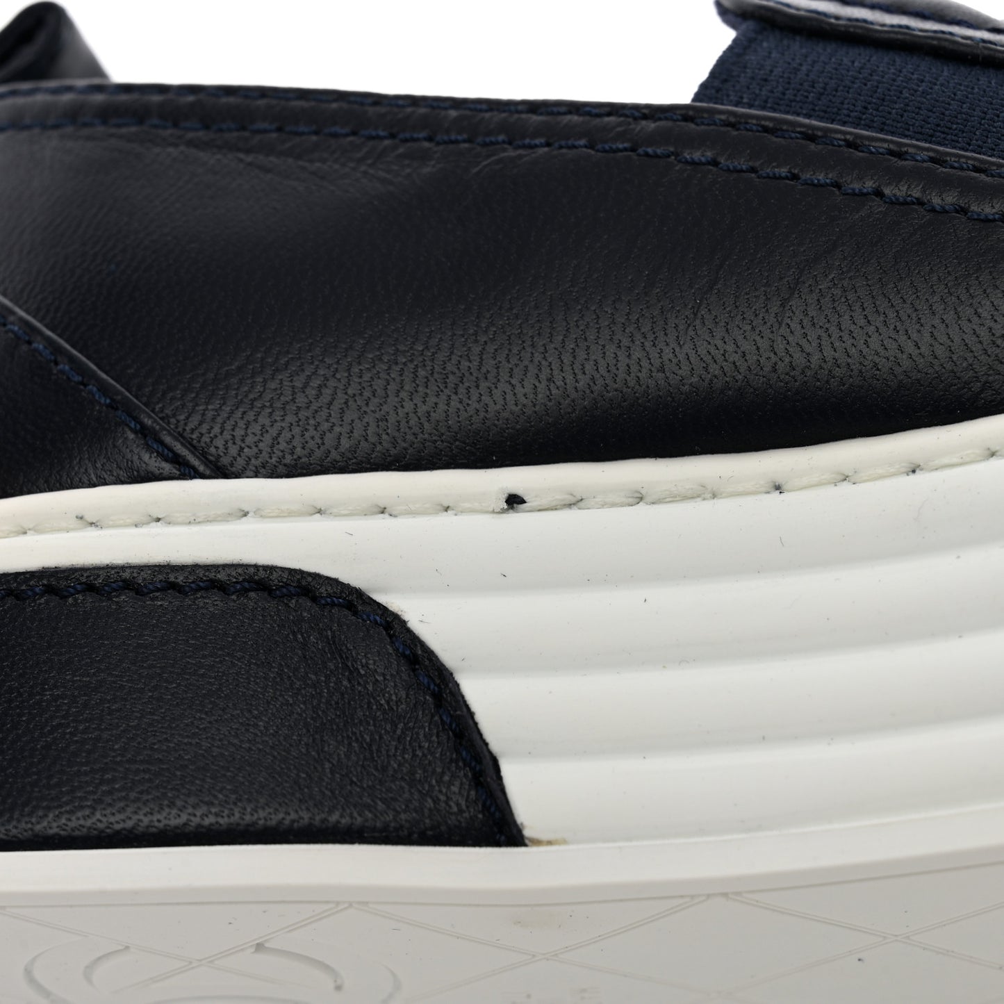 Lambskin Quilted Womens CC Stroll Sneakers 36 Dark Blue Black