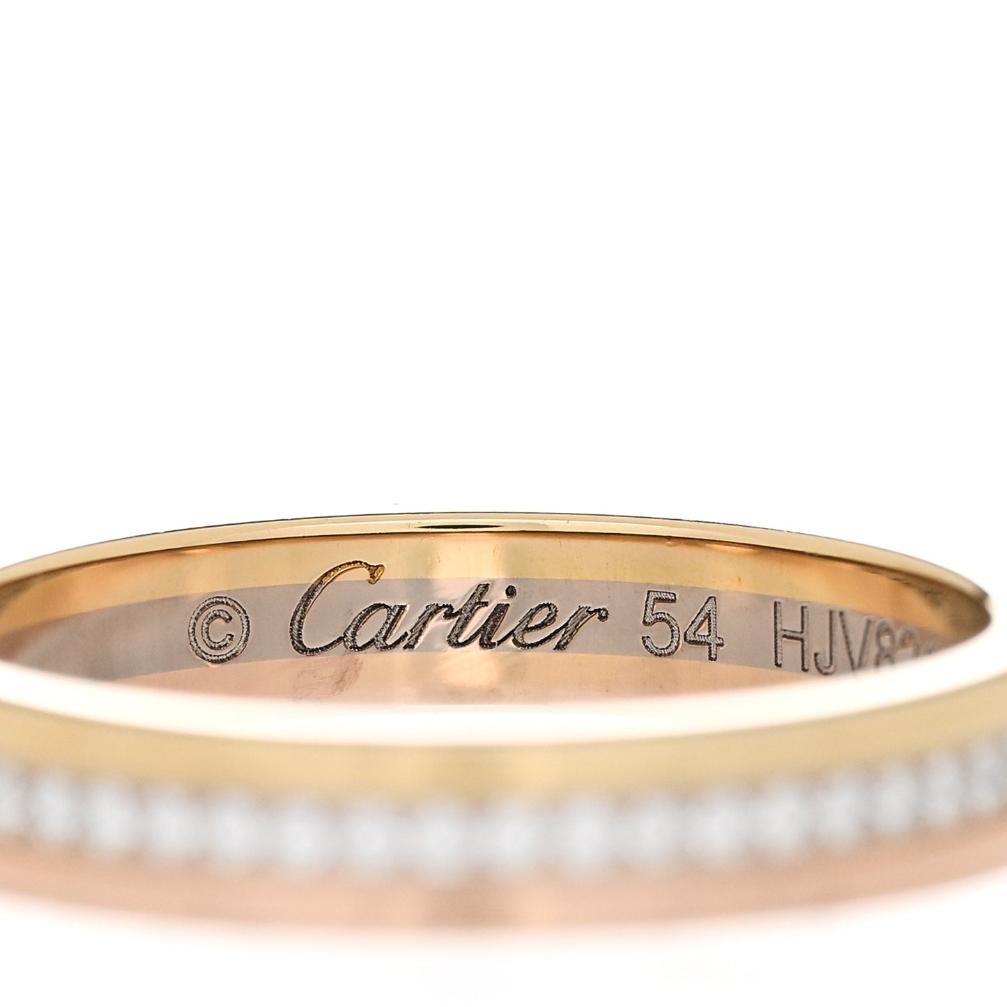 18K White Yellow Pink Gold Diamond 3.5mm Vendome Louis Cartier Wedding Band Ring 54 6.75
