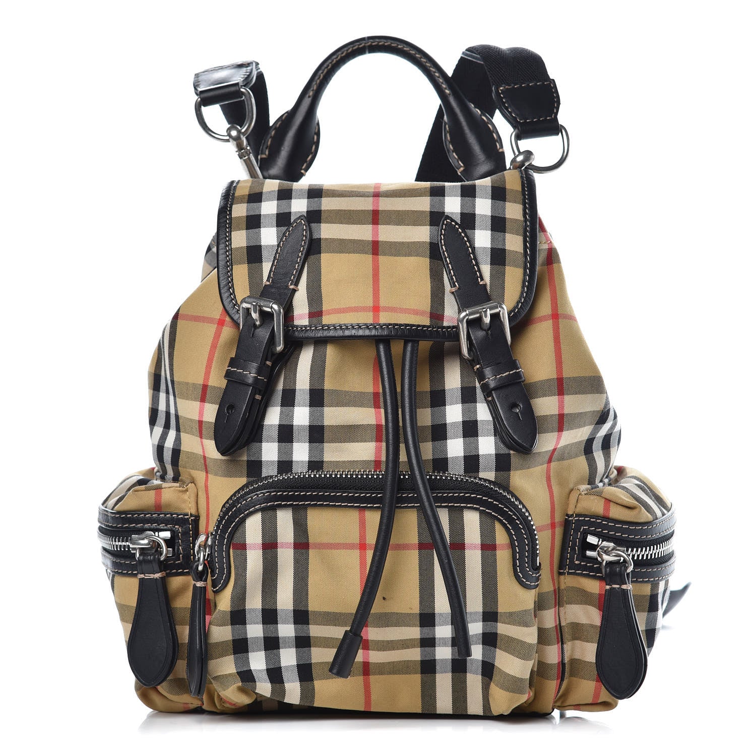 burberry small vintage check and leather backpack Burberry Vintage Check Small Rucksack Backpack Black 356857 – FASHIONPHILE