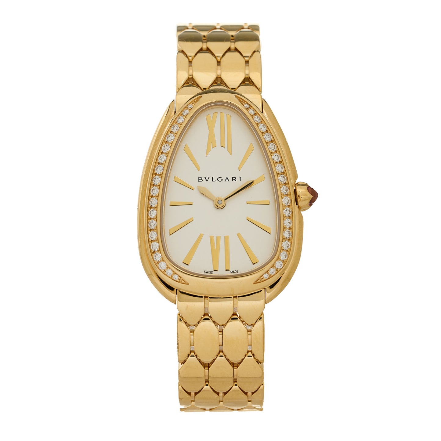 18K Yellow Gold Diamond Bezel 33mm Serpenti Seduttori Quartz Watch