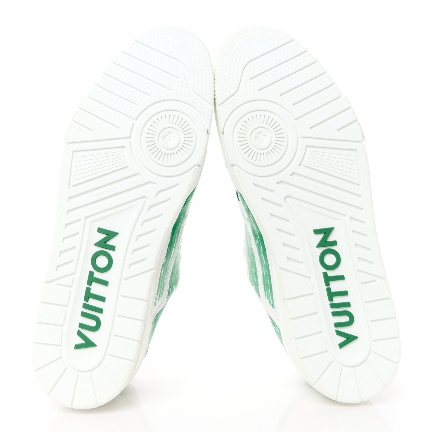 Calfskin Monogram Mens LV Trainer Sneakers 12 Green