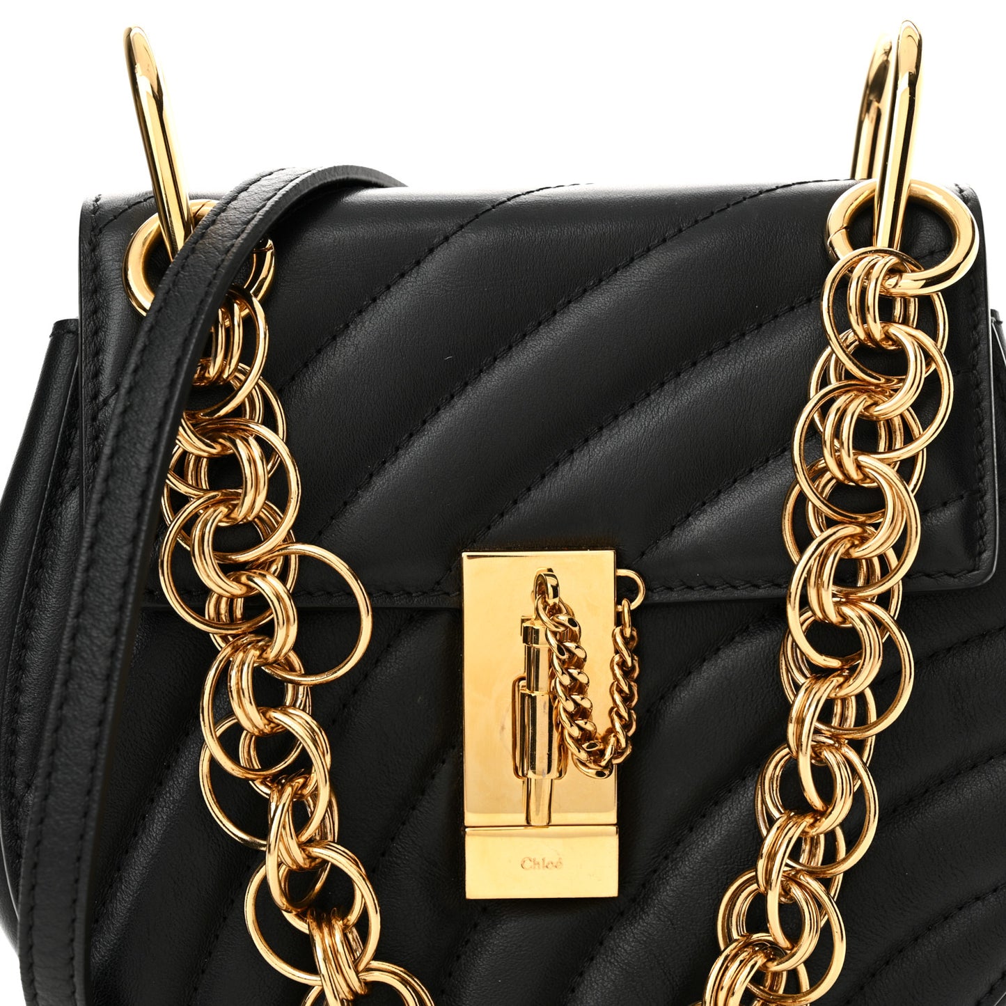 Calfskin Quilted Mini Drew Bijou Shoulder Bag Black