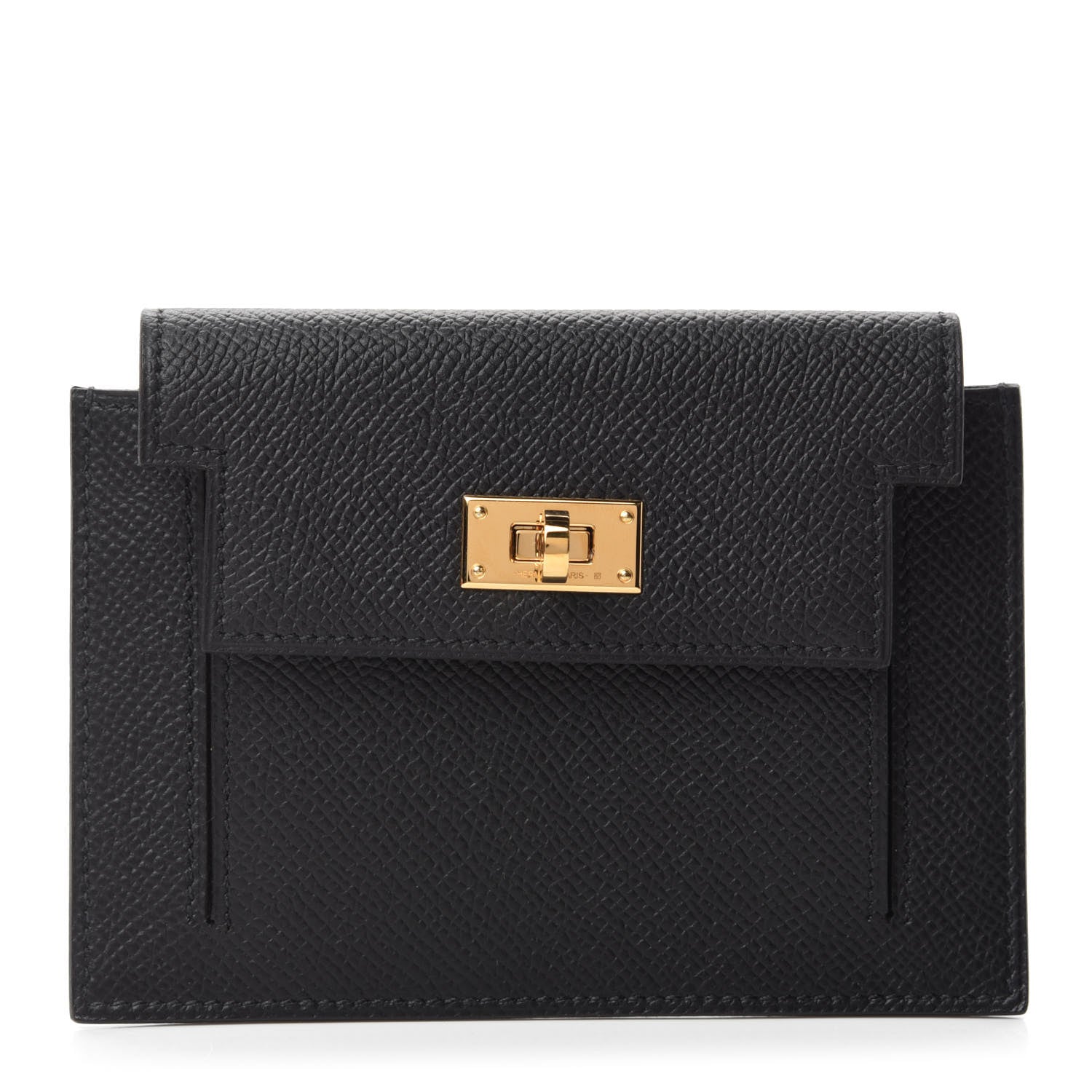 Hermes Epsom Kelly Pocket Compact Wallet Black 1 of 8