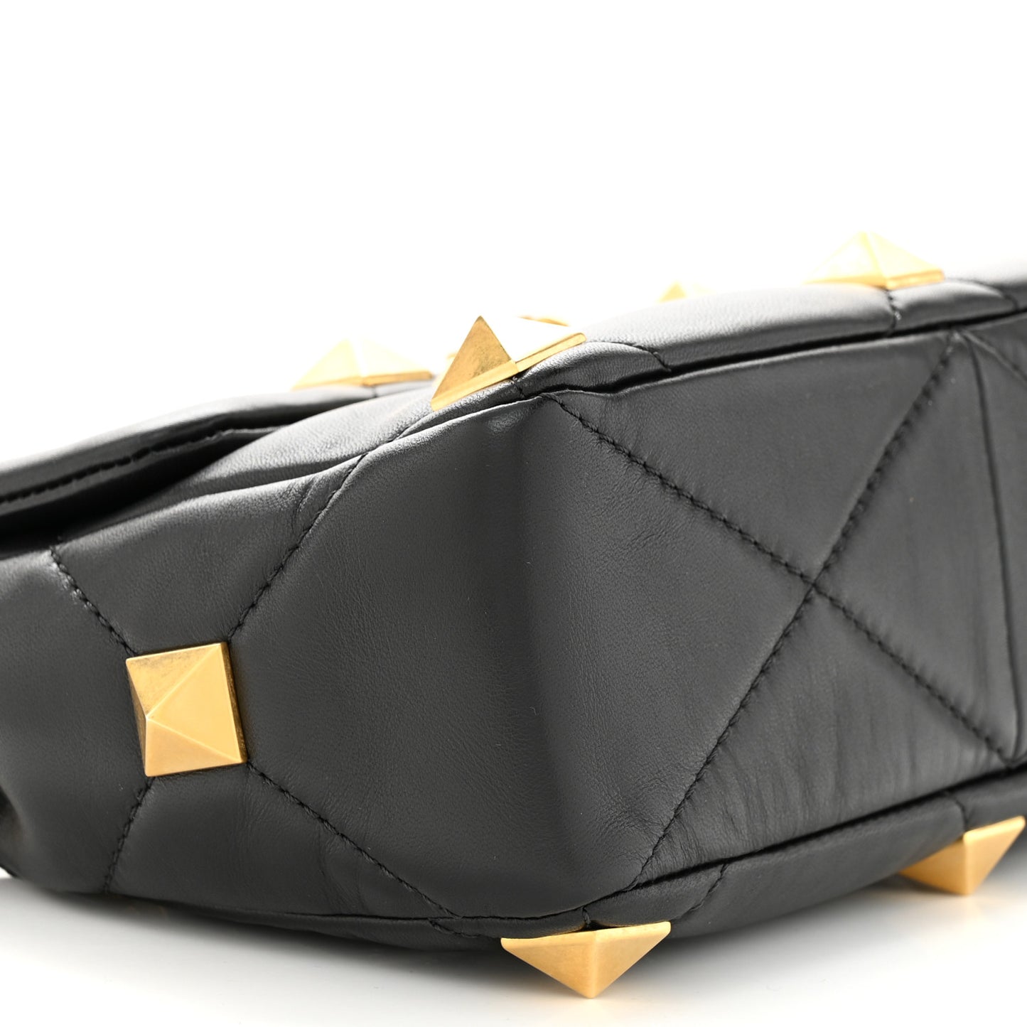 Nappa Medium Roman Stud Shoulder Bag Black