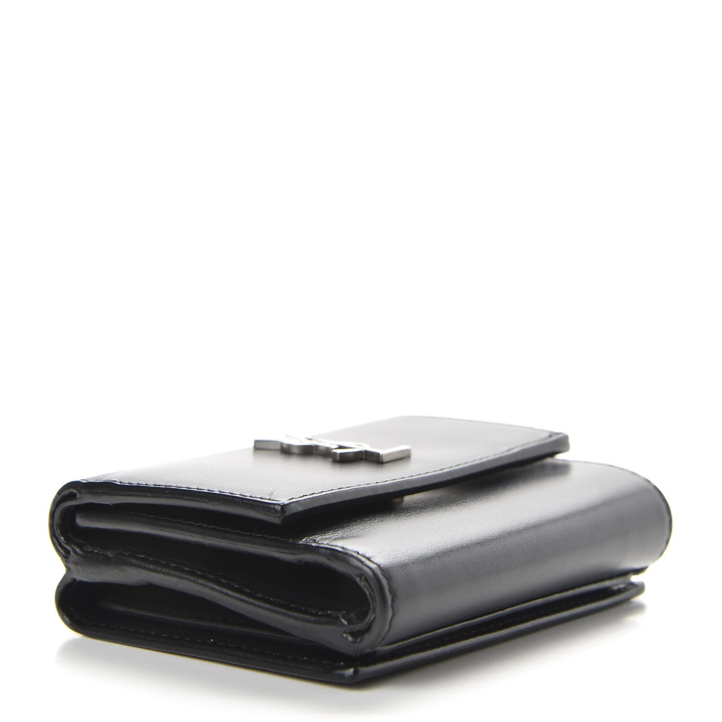 Smooth Calfskin Monogram Tiny Tri Fold Wallet Black