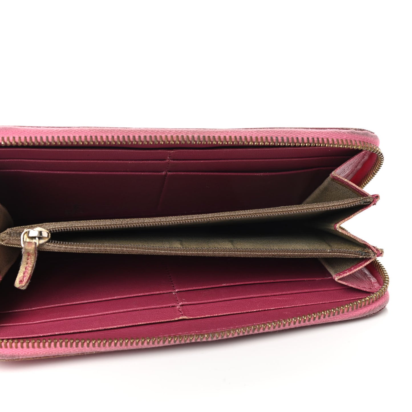 Vitello Birkin Logo Zip Around Wallet Rosa