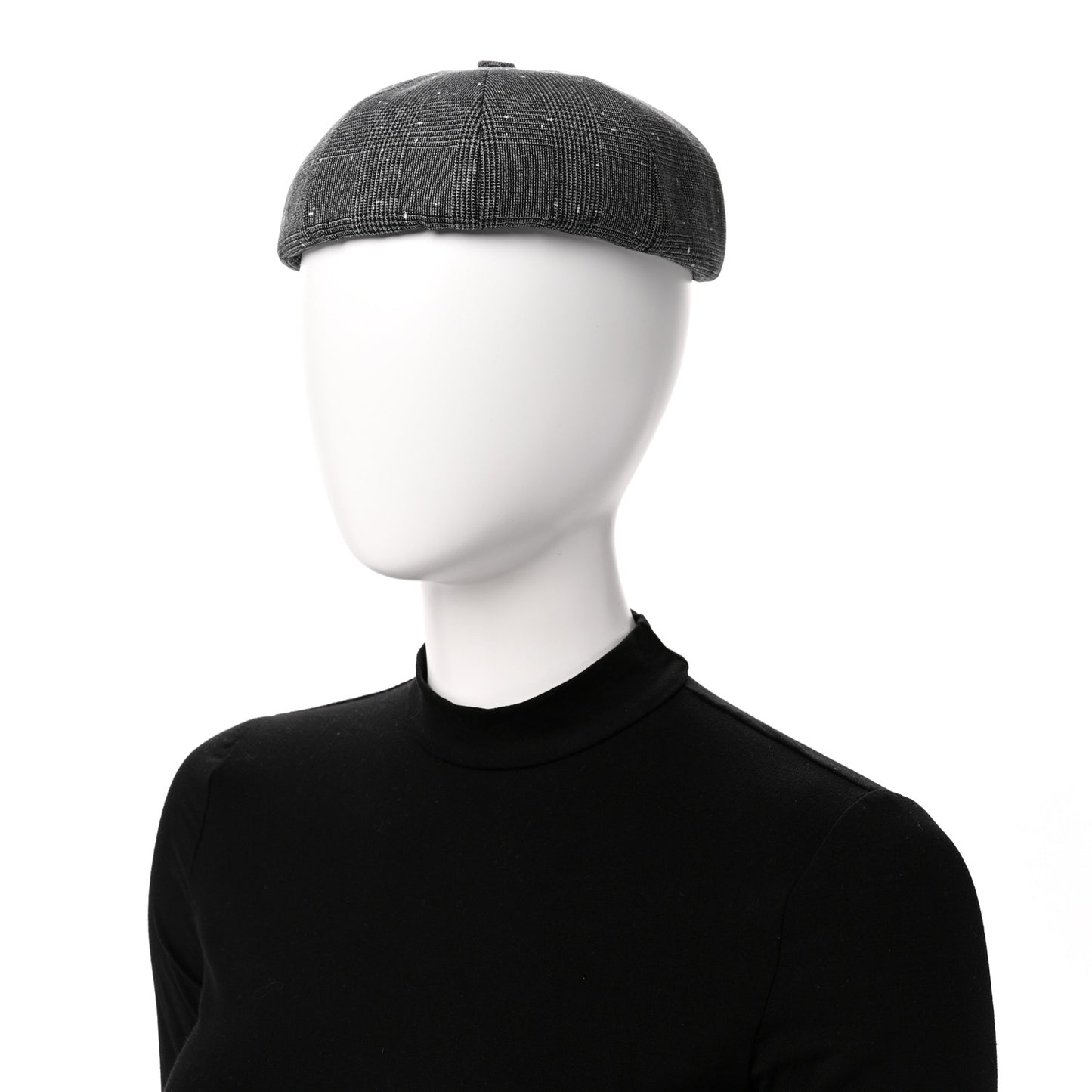 Wool Blend Prince of Whales Cap M Grey