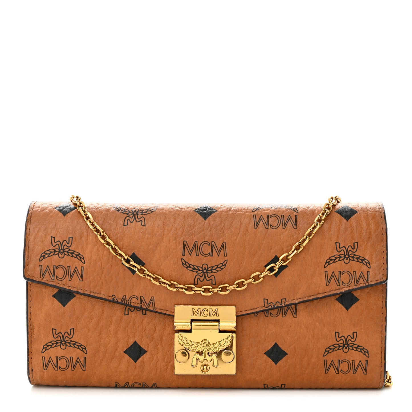 Visetos Large Patricia Wallet On Chain Cognac