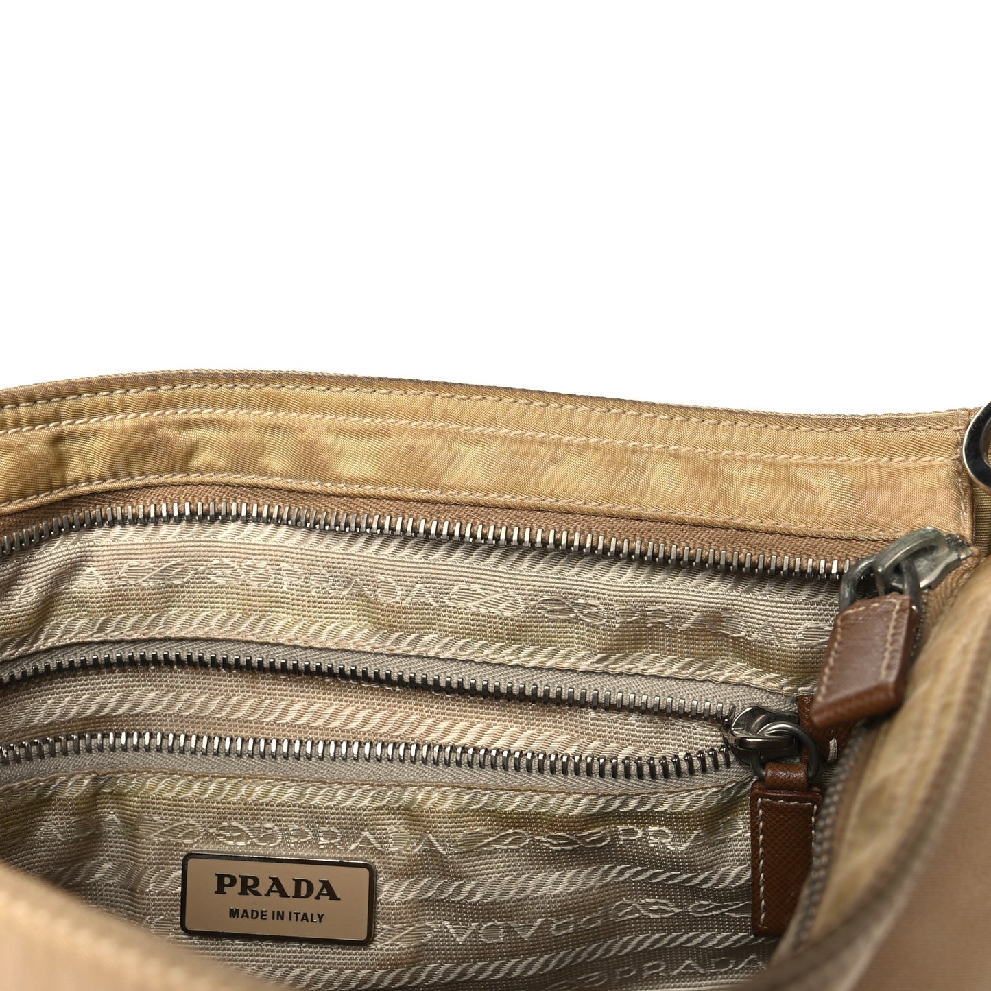 Tessuto Nylon Messenger Bag Beige