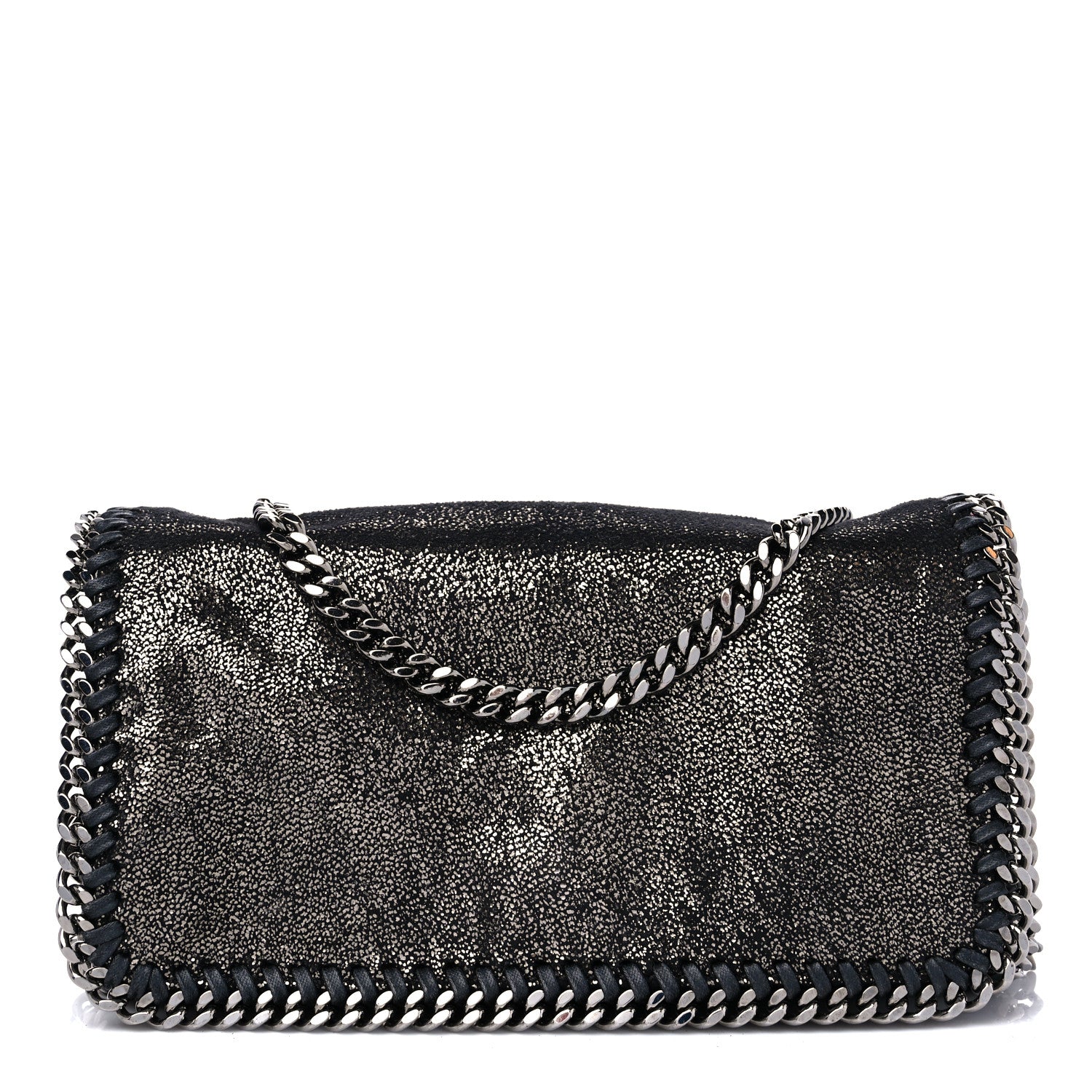 Stella McCartney Chamois Shiny Dotted Falabella Crossbody Bag Ruthenium 1 of 10