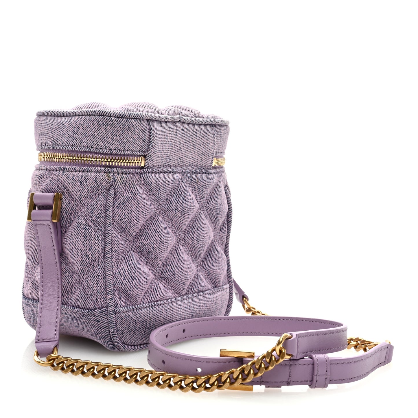 Denim Quilted 80's Vanity Bag Bleached Lilac