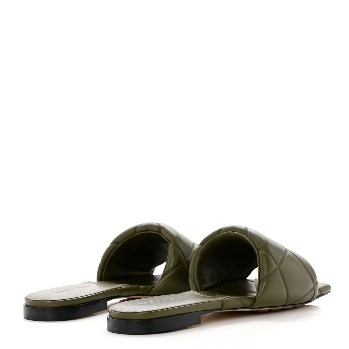 Nappa Quilted Rubber Lido Flat Sandals 39 Khaki