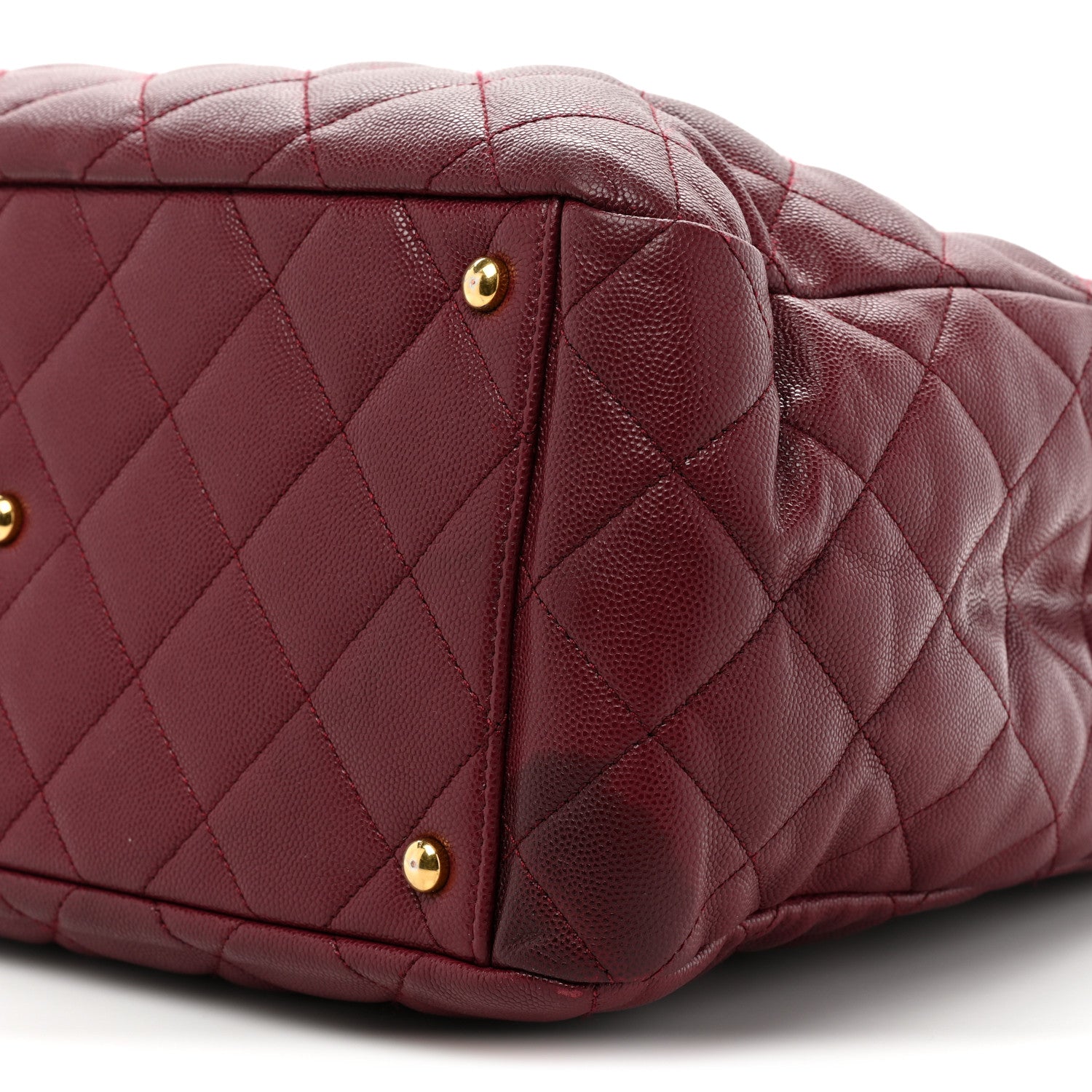 Chanel Caviar Quilted Shopping Tote Dark Burgundy 10 of 18