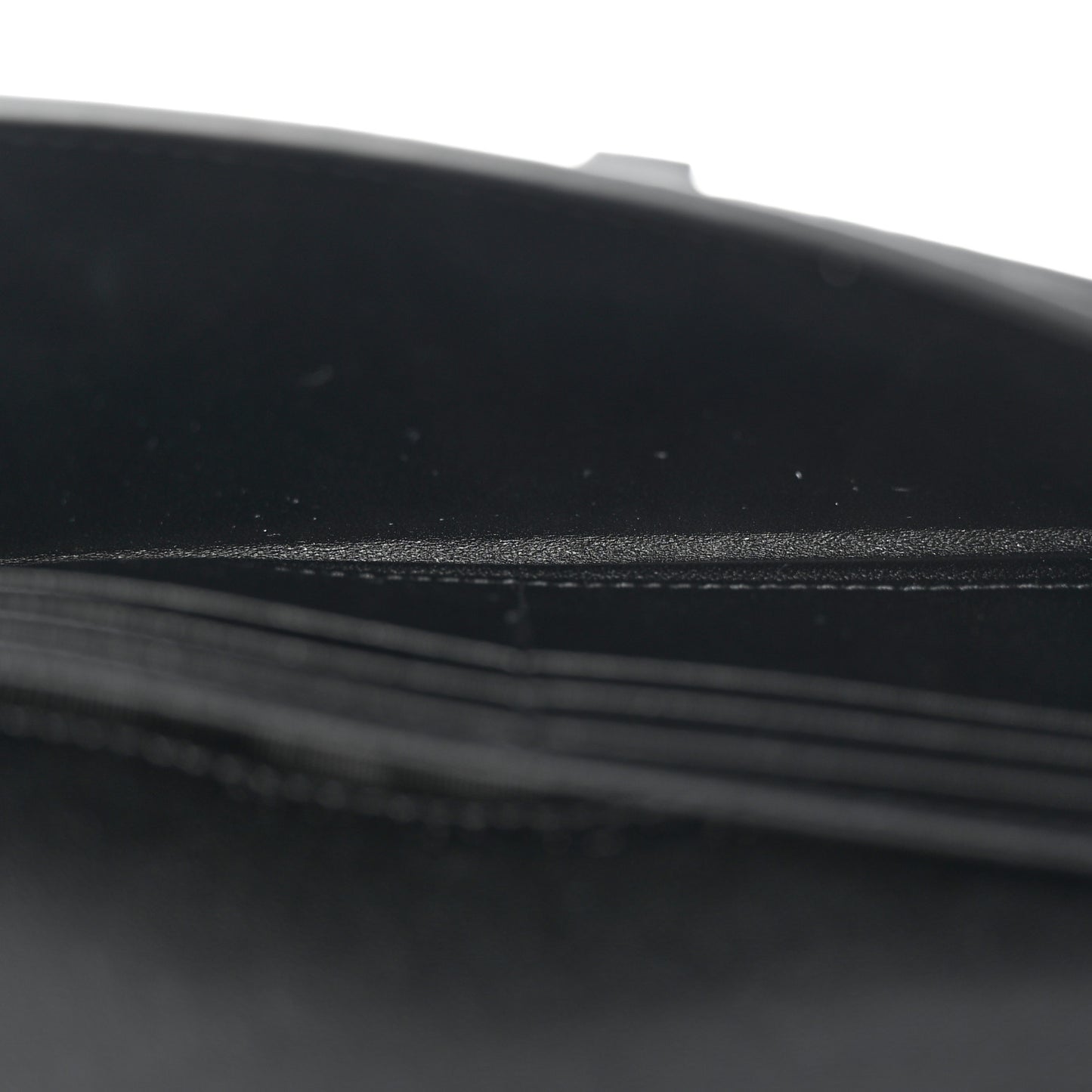 Goatskin Saddle Long Wallet With Chain Black