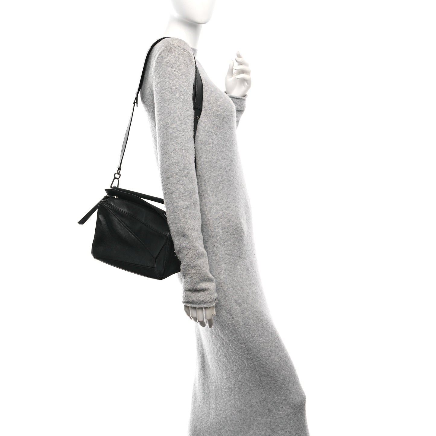 Calfskin Small Puzzle Bag Black