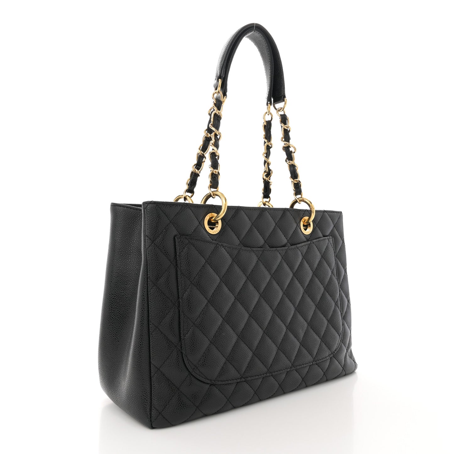 Caviar Quilted Grand Shopping Tote GST Black