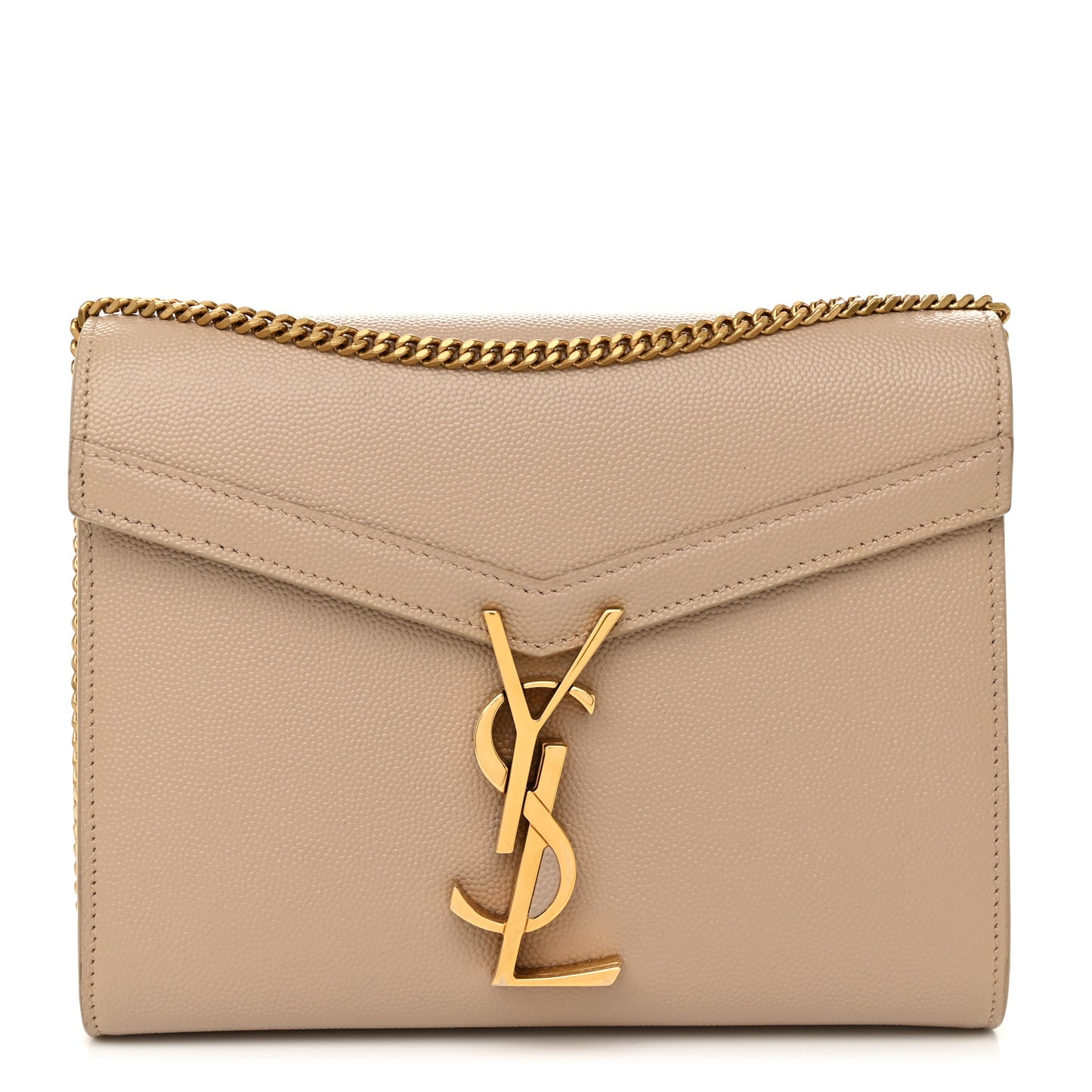 Grain De Poudre Monogram Cassandra Chain Wallet Dark Beige