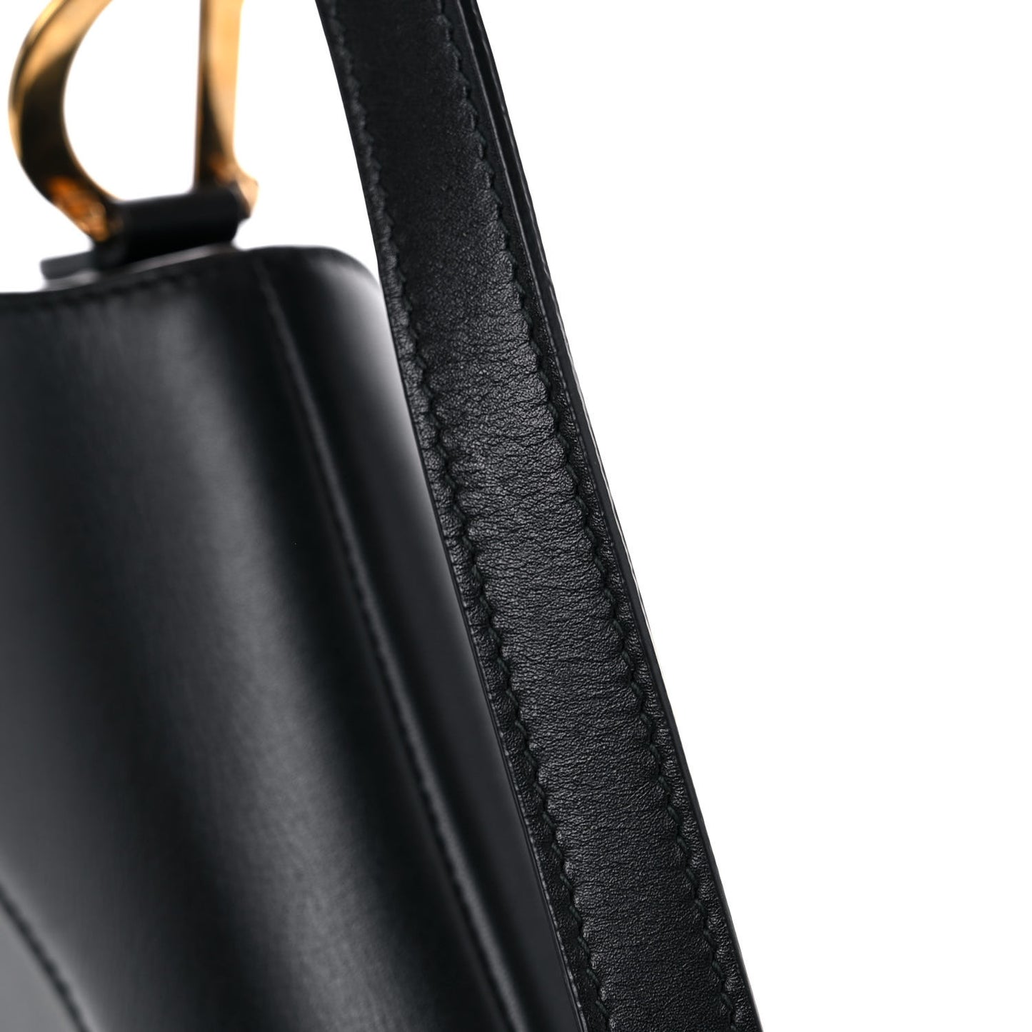 Calfskin Mini Saddle Bag Black