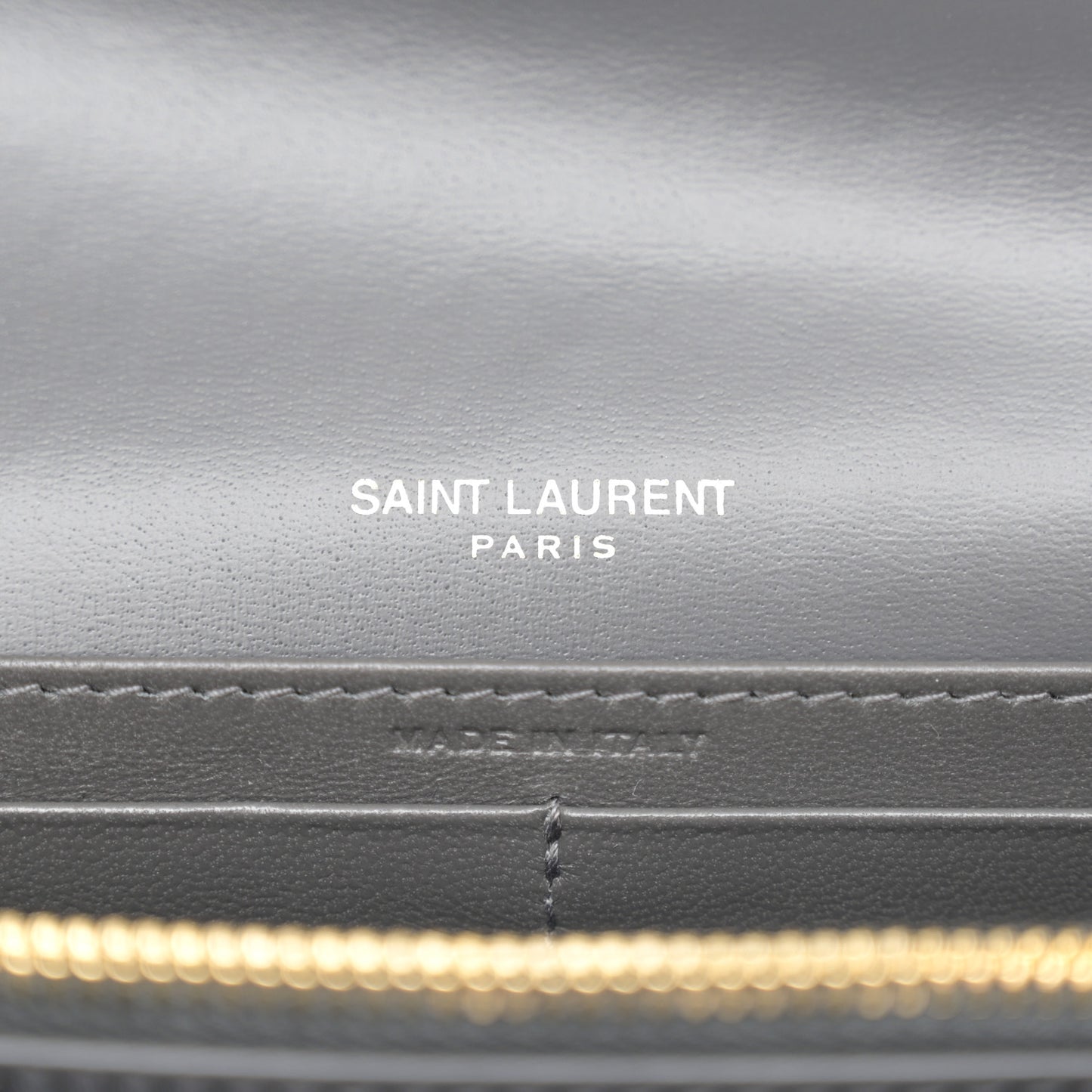 Glossy Calfskin Monogram Chain Wallet Storm