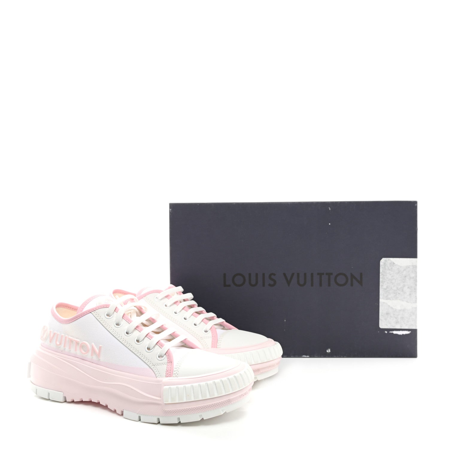 Louis Vuitton Canvas LV Squad Sneakers 38 White Pink 10 of 10