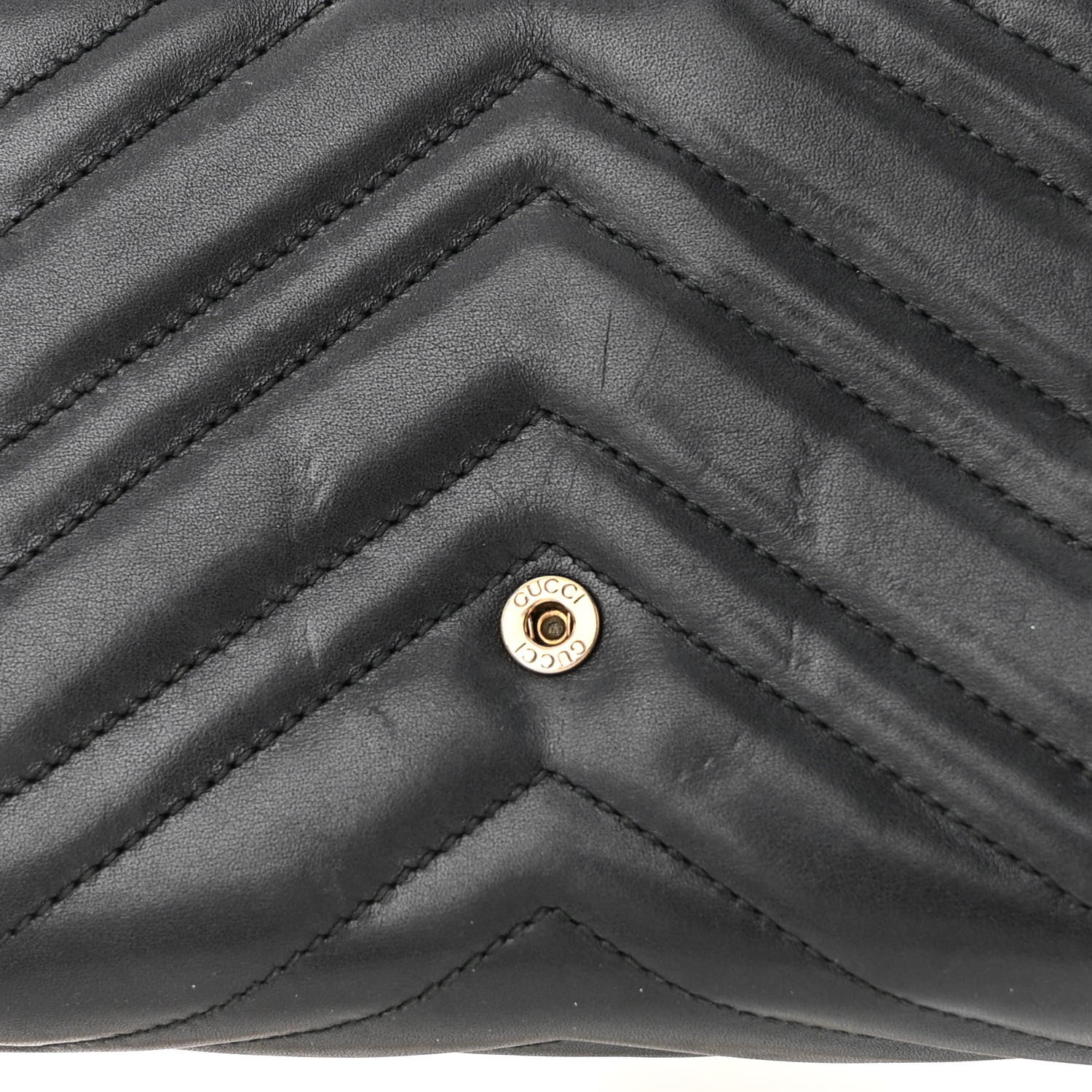 Gucci Calfskin Matelasse GG Marmont Chain Wallet Black 12 of 14