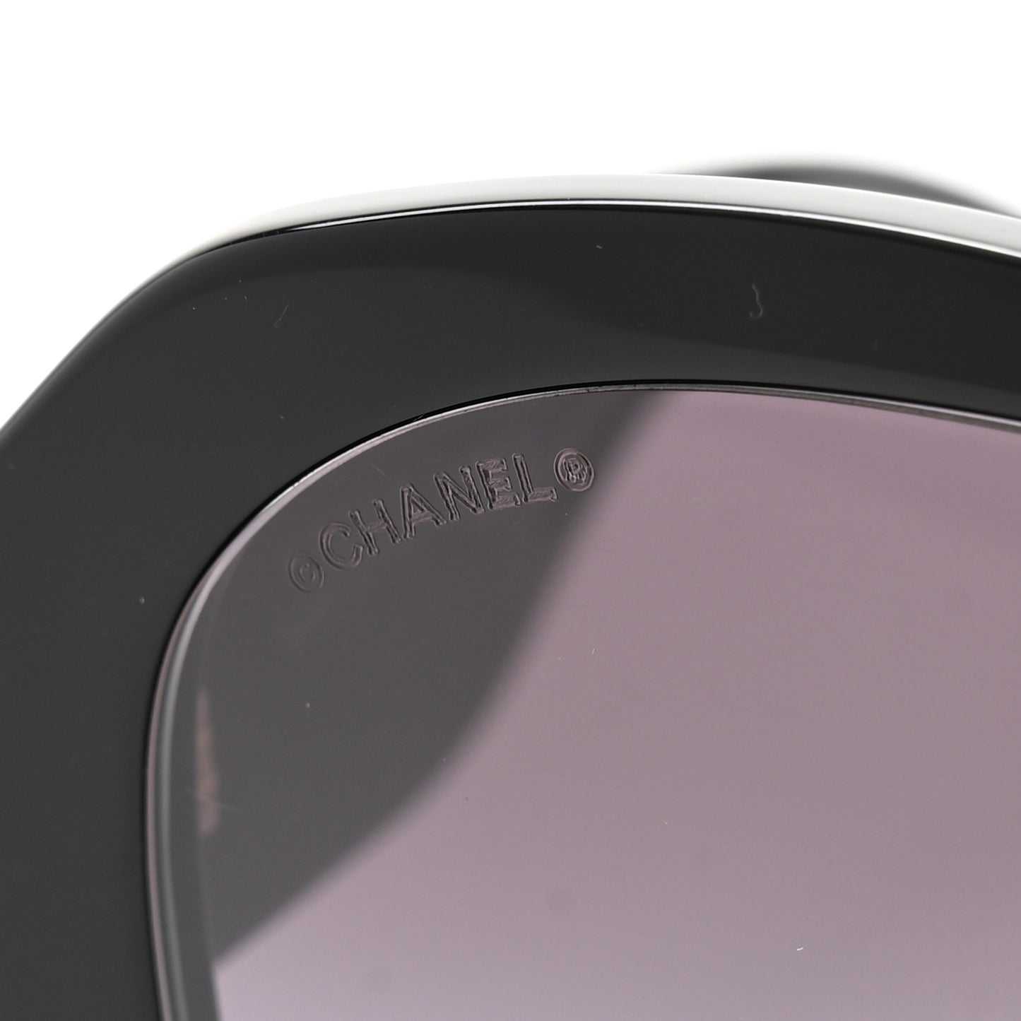 Acetate Crystal CC Shield Sunglasses 5497-B-A Black