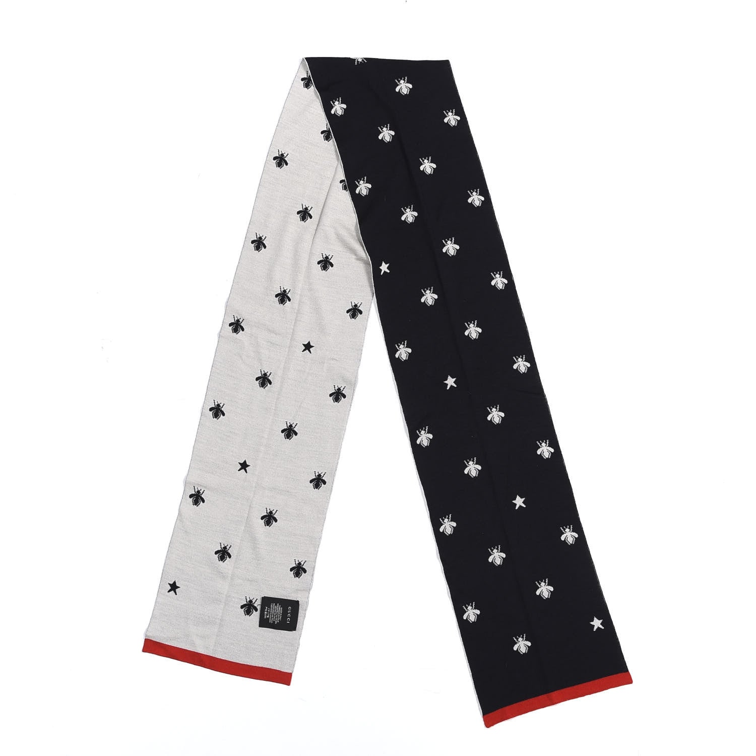 Gucci Wool Bee Scarf Navy Blue 4 of 4