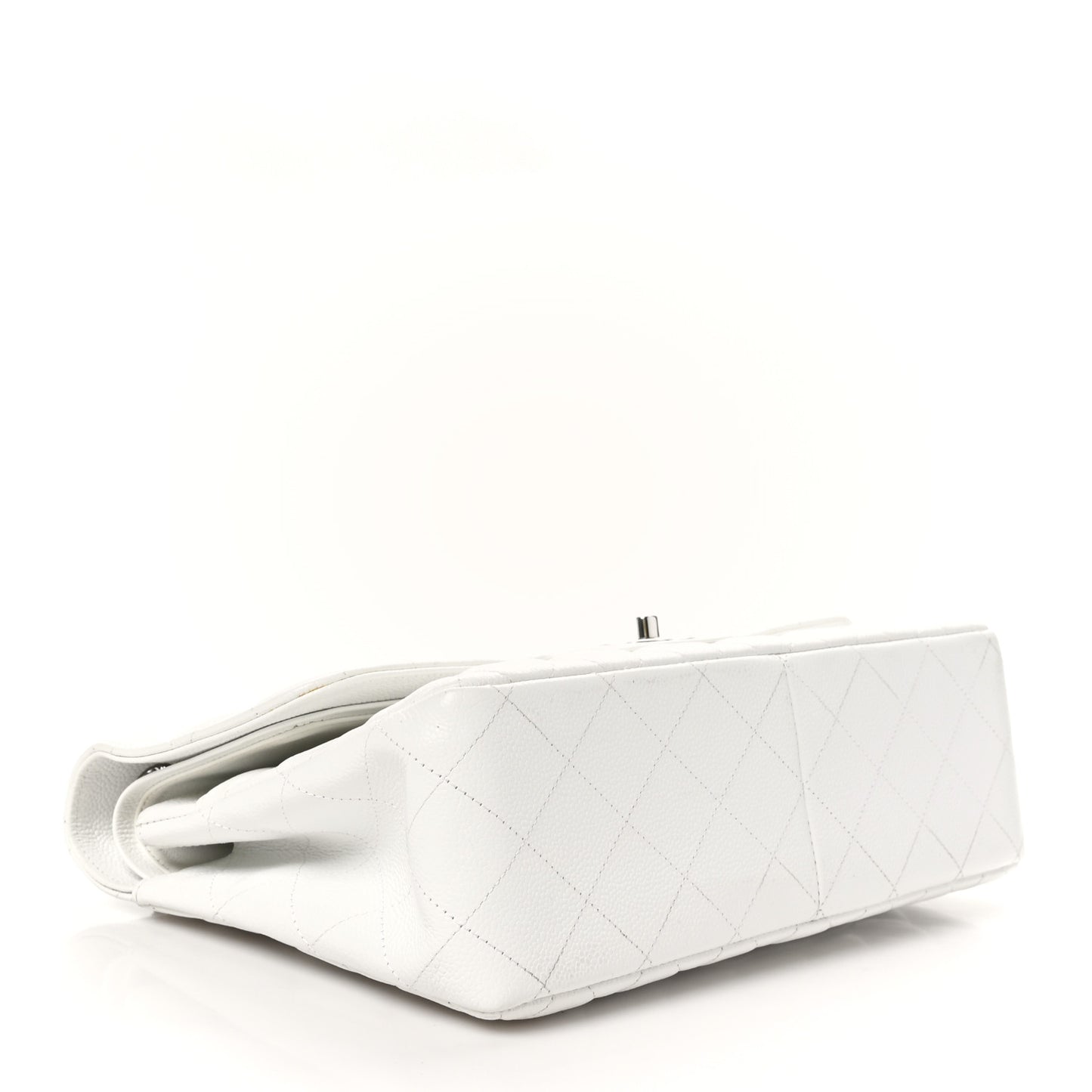 Caviar Quilted Jumbo Double Flap White