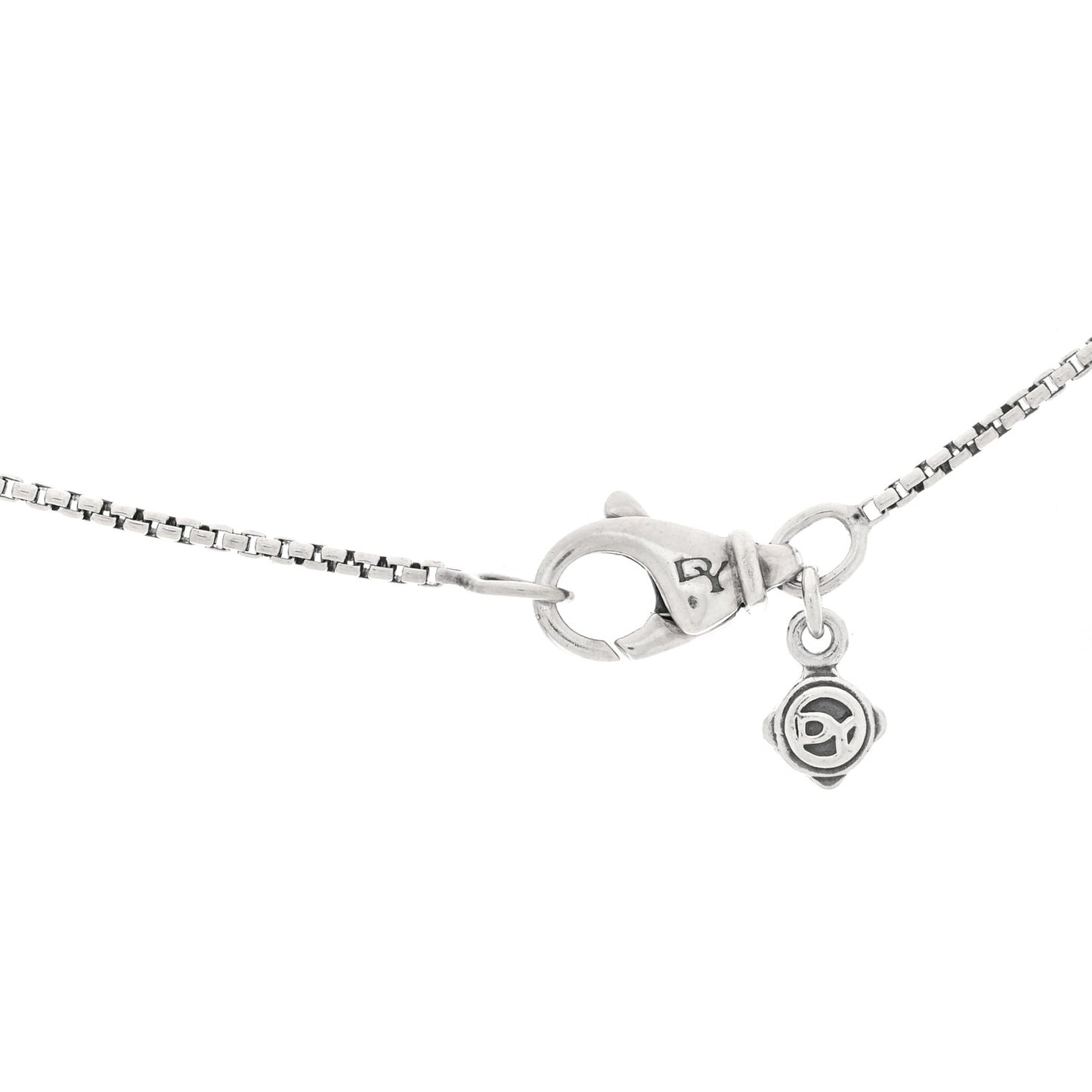 Sterling Silver Black Orchid 8mm Petite Chatelaine Pendant Necklace