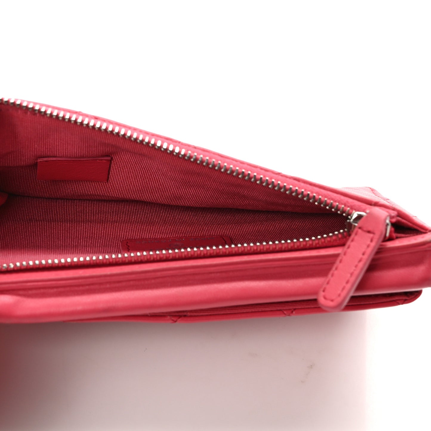 Lambskin Quilted Phone Chain Clutch Bag Pink