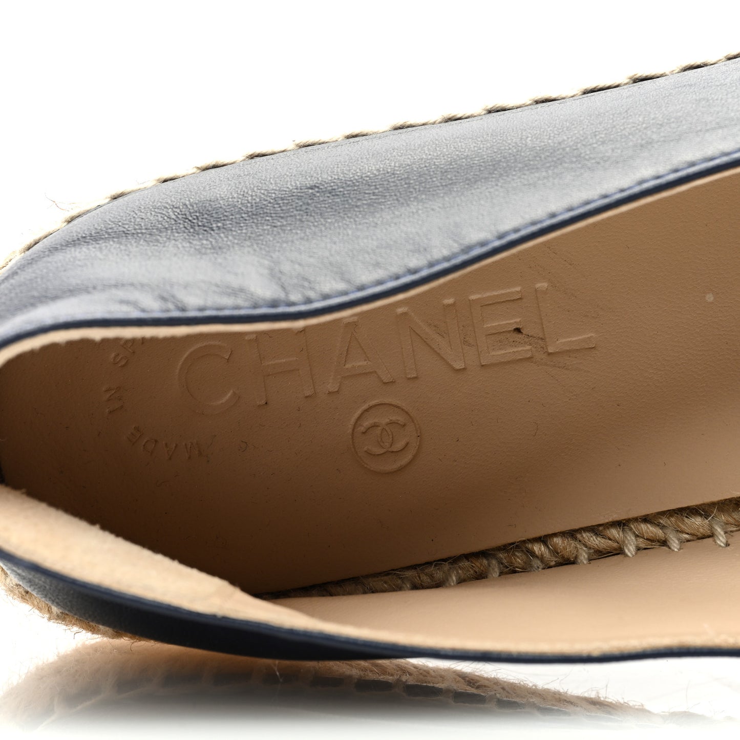 Lambskin CC Espadrilles 40 Navy Black