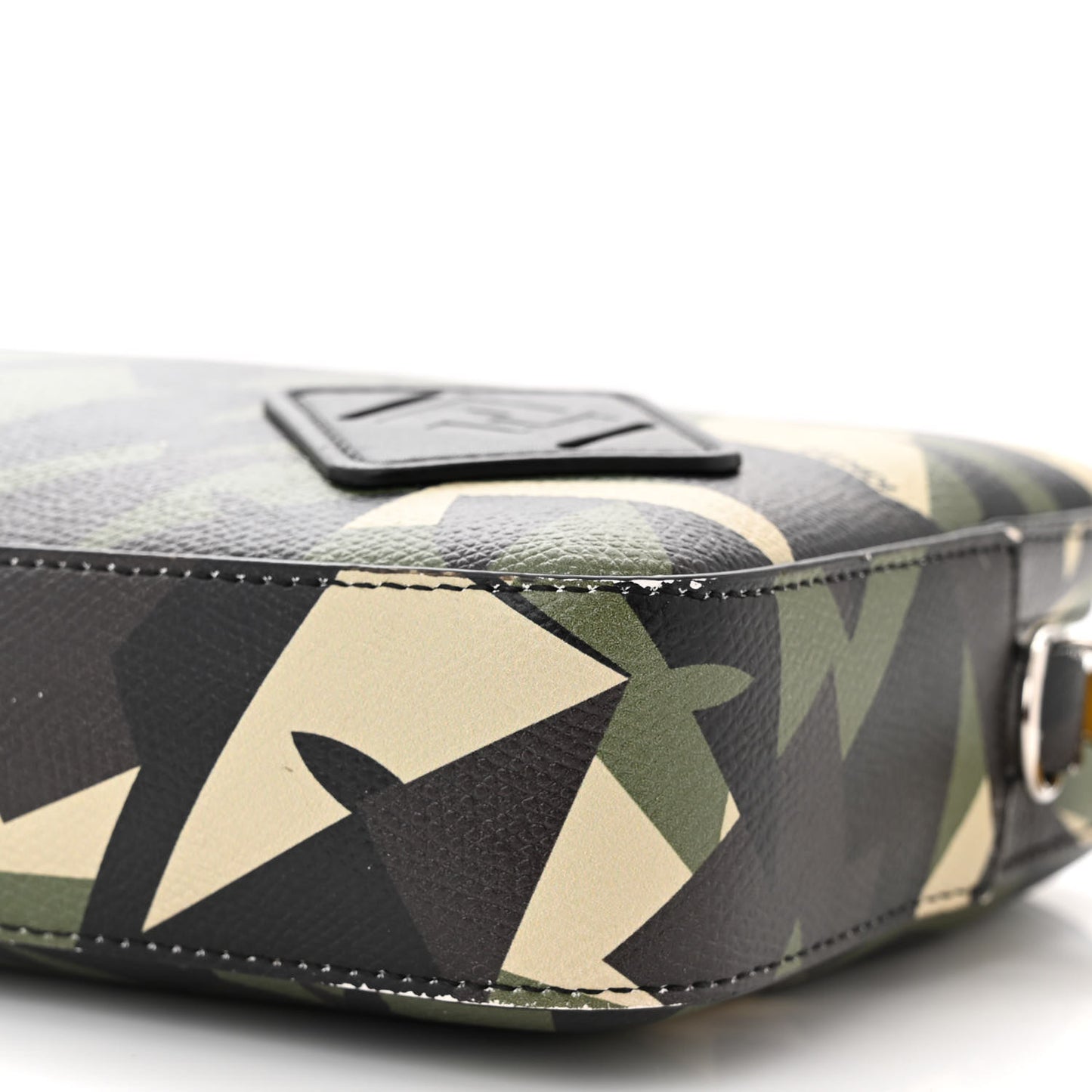 Textured Calfskin Bugs Camouflage Medium Camera Case Multicolor Military