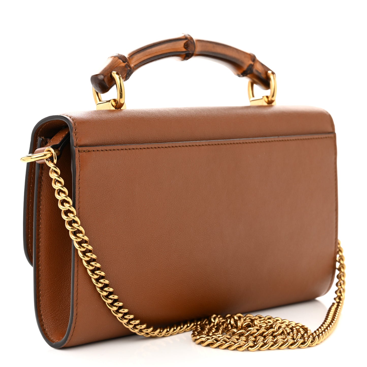 Wonka Grain Calfskin Mini Diana Bamboo Top Handle Shoulder Bag Cuir