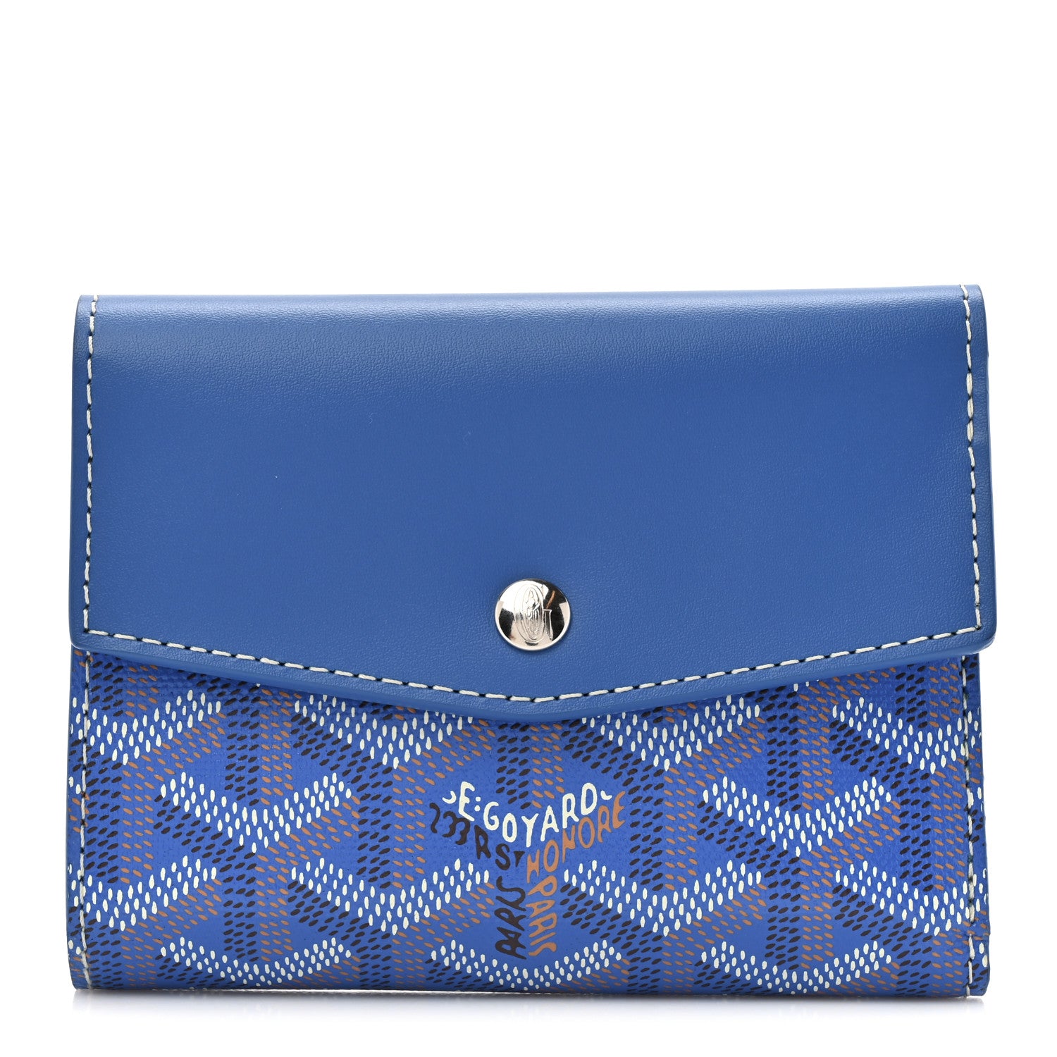 GOYARD 二つ折り財布 青色 Goyard Goyardine Saint-Gabriel Compact Wallet Sky Blue 1655356