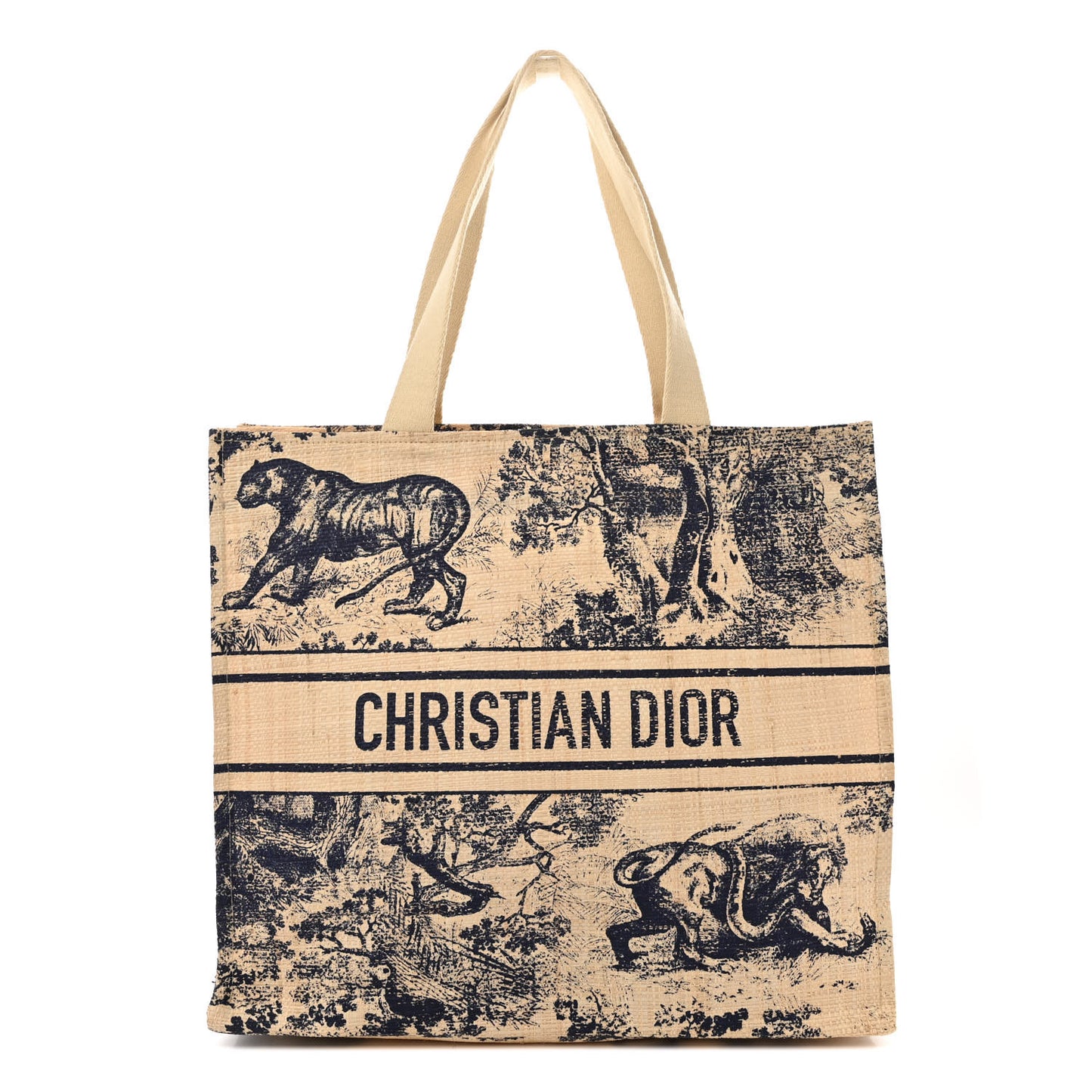 Straw Dioriviera Tote Beige