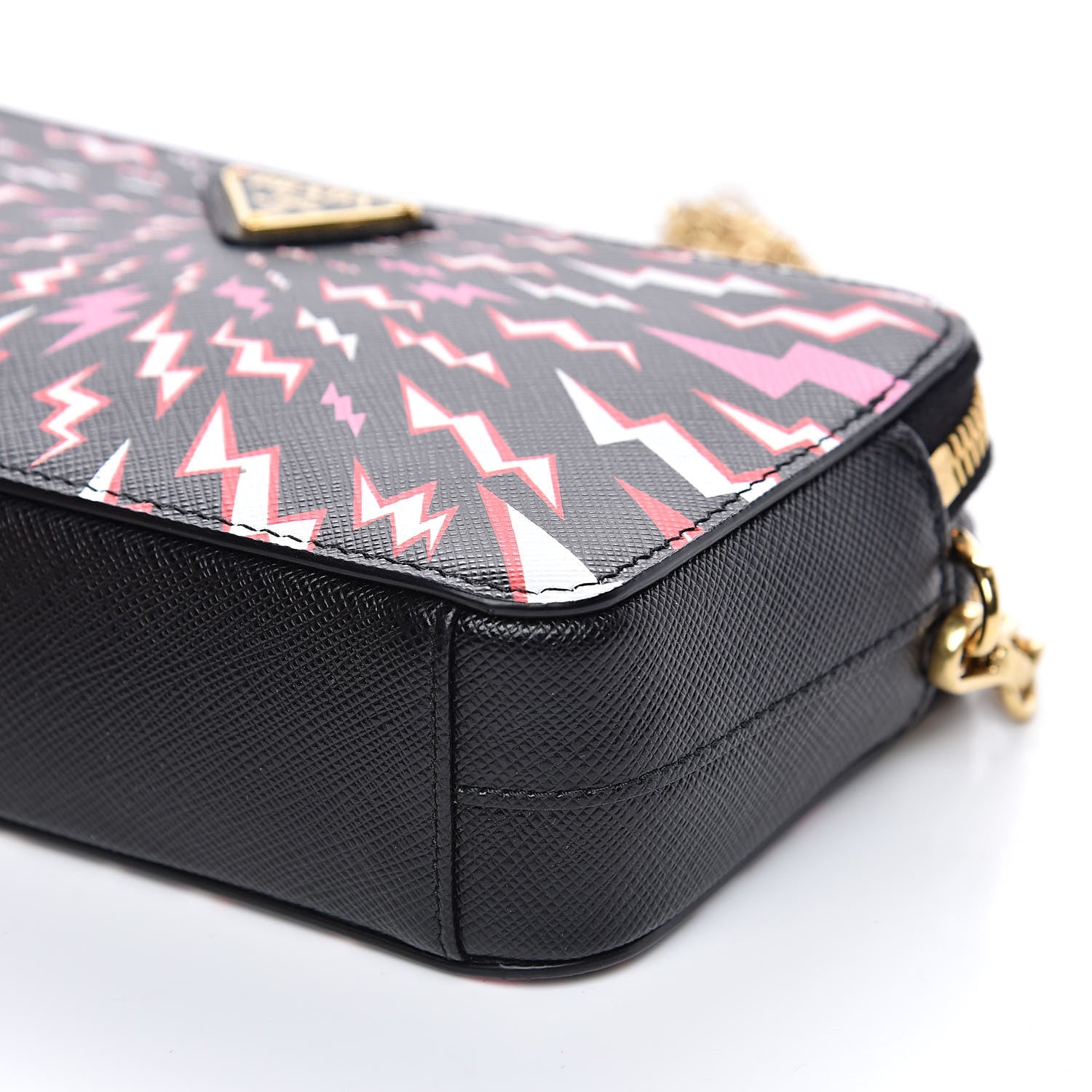 Prada X UNIVERSAL STUDIOS Saffiano Thunder Frankenstein Mini Double Zip Chain Crossbody Bag Lacca 10 of 11