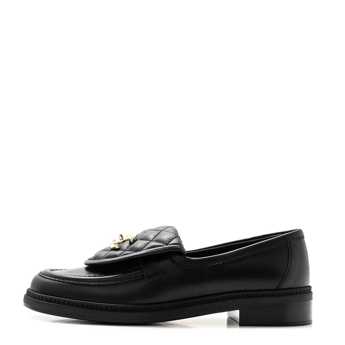 Lambskin Quilted CC Turnlock Loafers 37 Black