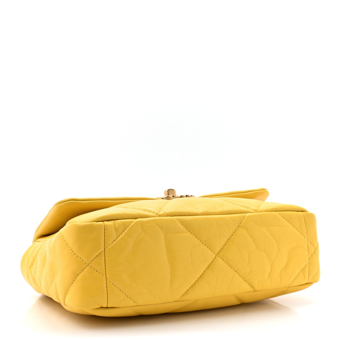 Lambskin Quilted Medium Chanel 19 Flap Yellow