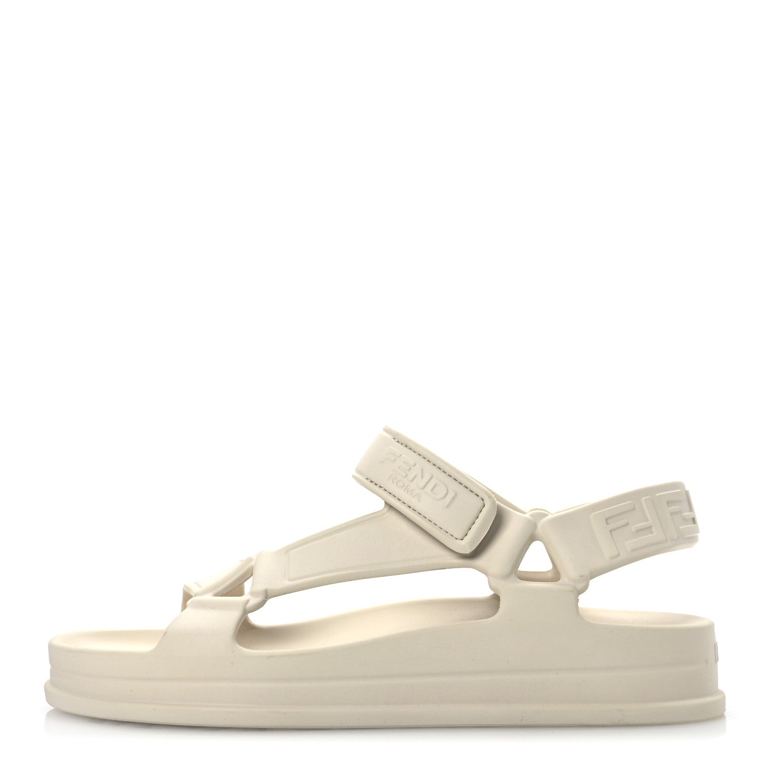 Fendi Rubber FF Sporty Hiker 25mm Sandals 37 Chalk 1697117