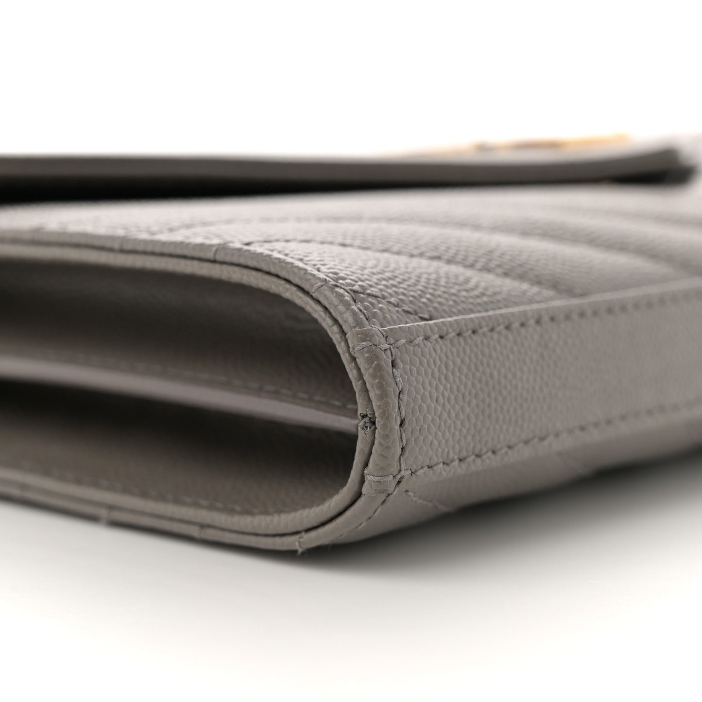 Grain De Poudre Matelasse Chevron Monogram Chain Wallet Fog