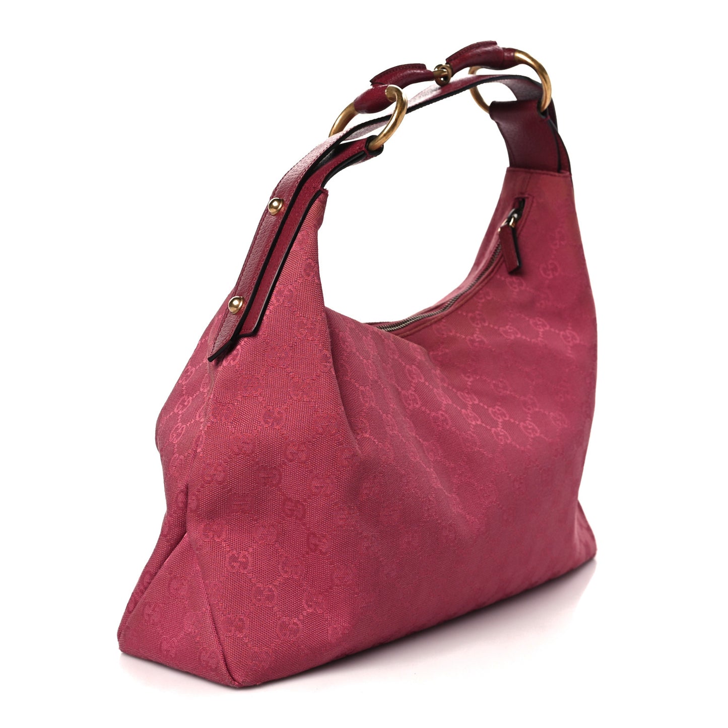 Monogram Medium Horsebit Chain Hobo Fuchsia