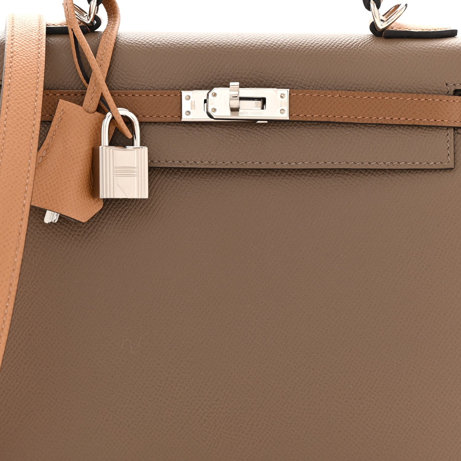 Hermes Epsom Tri-Color Kelly Sellier 25 Etoupe Alezan Biscuit 8 of 11