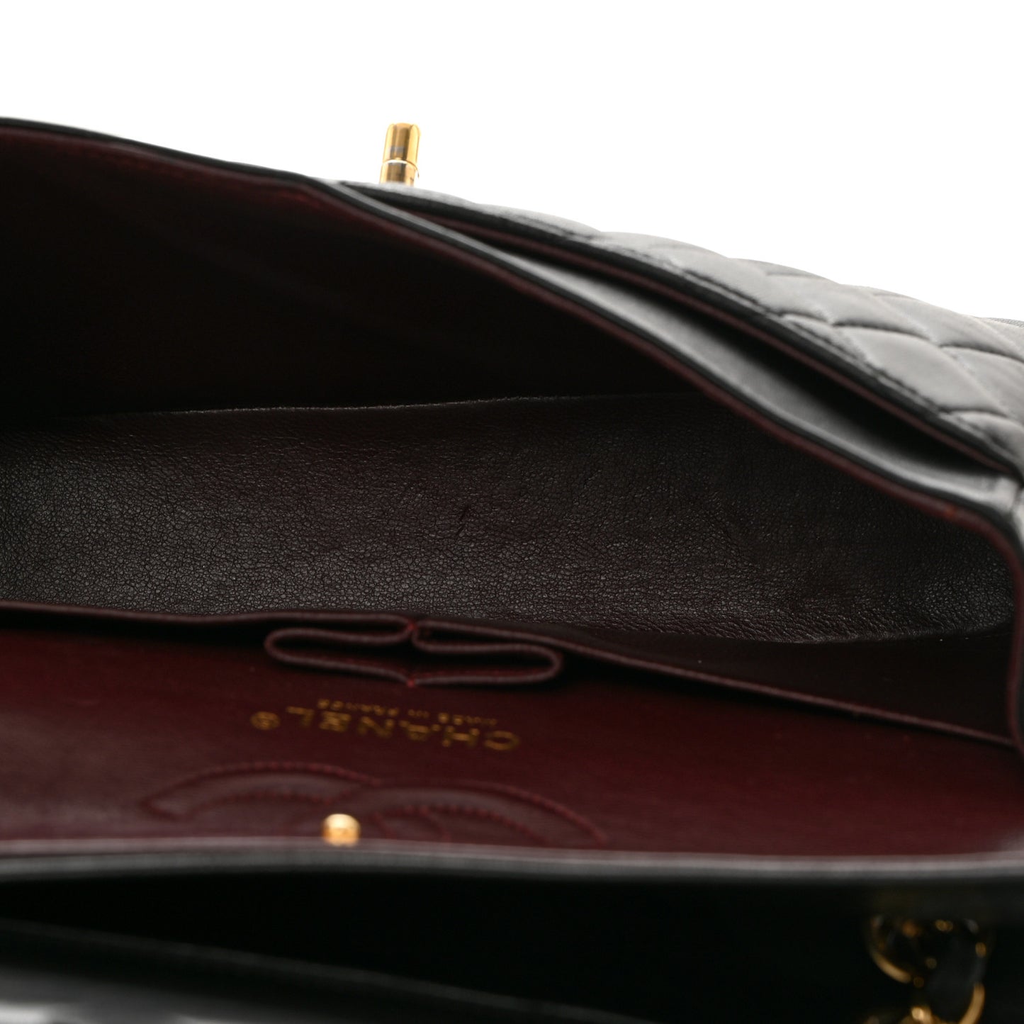 Lambskin Quilted Small Double Flap Black