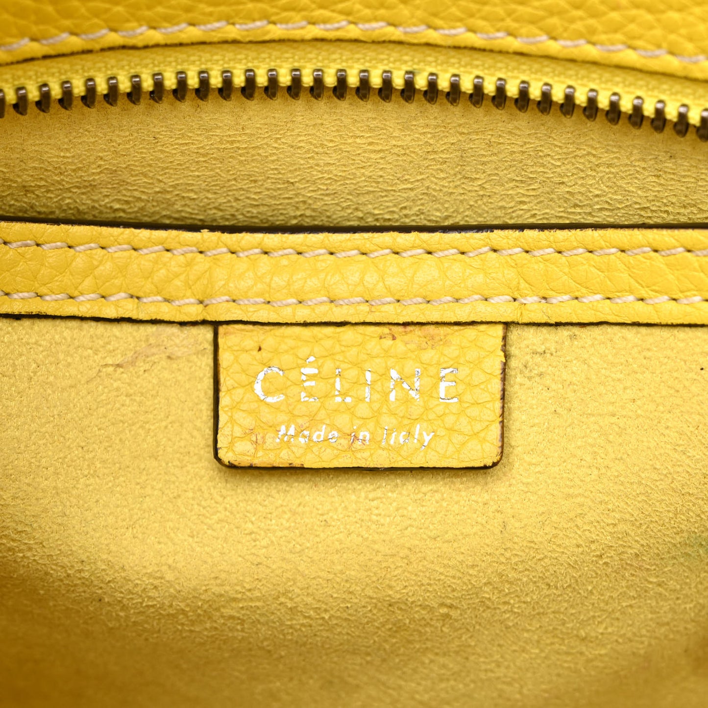 Drummed Calfskin Nano Luggage Citron