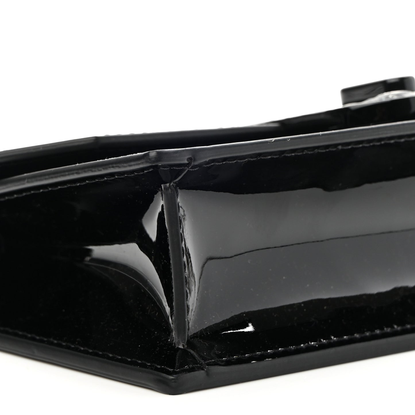 Patent Calfskin Mini Elisa Baguette Black