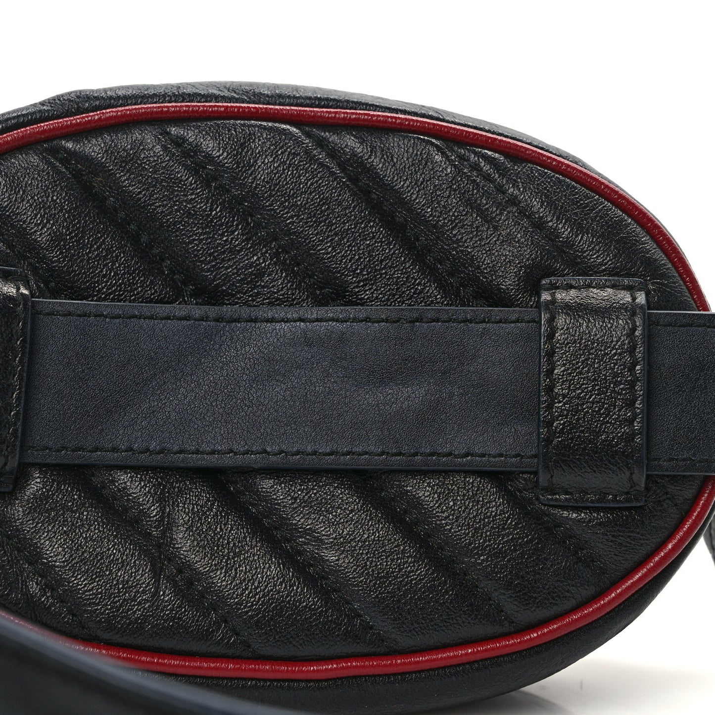 Azalea Calfskin Matelasse Diagonal Torchon GG Marmont Belt Bag 85 34 Black Romantic Cerise
