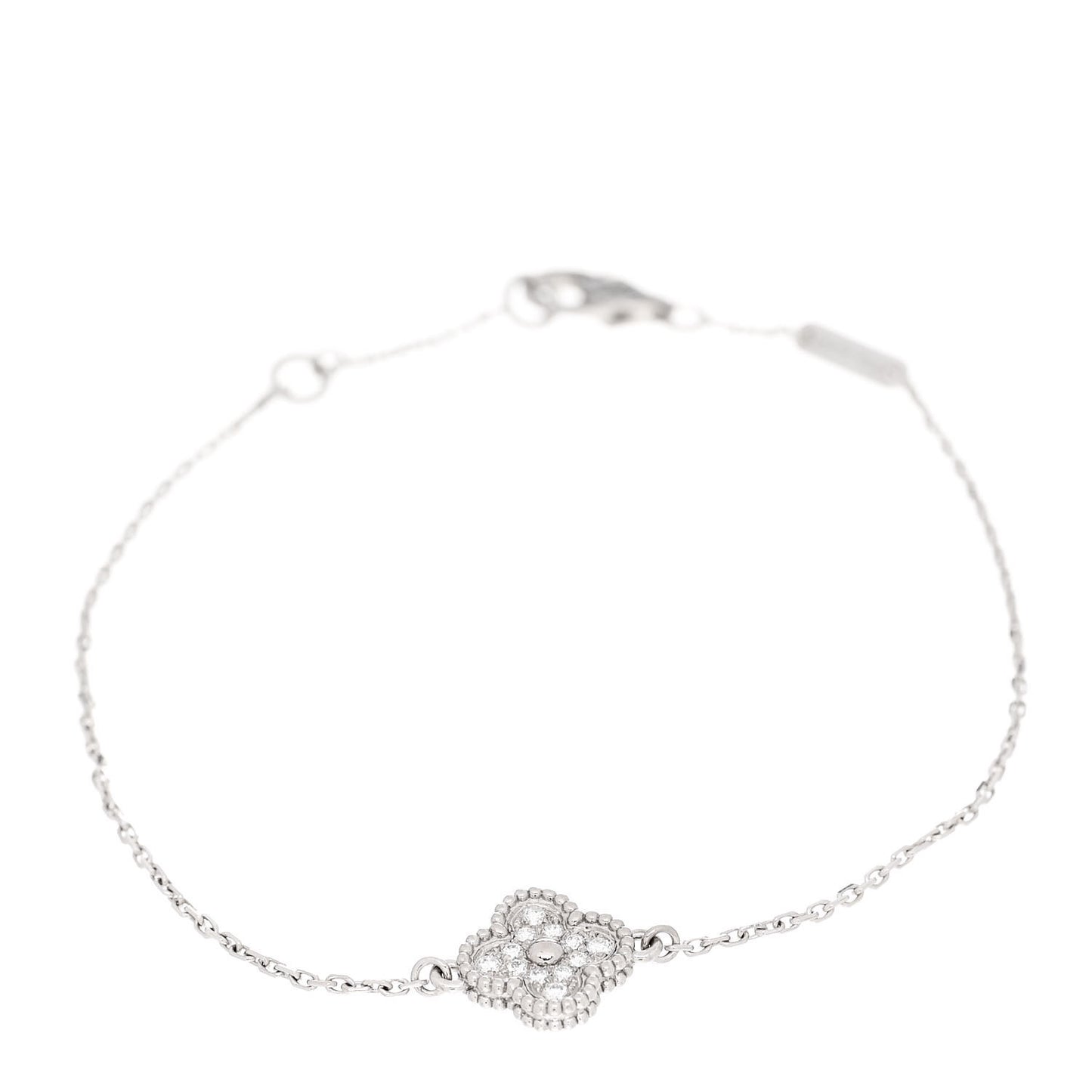 18K White Gold Diamond Sweet Alhambra Bracelet