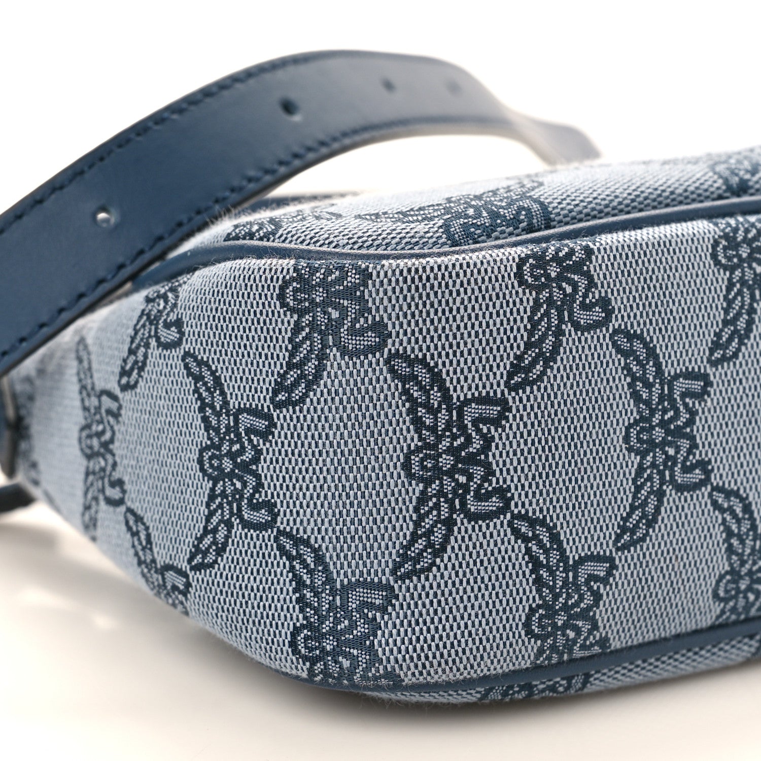 MCM Lauretos Nappa Small Himmel Shoulder Bag Indigo Blue 8 of 9