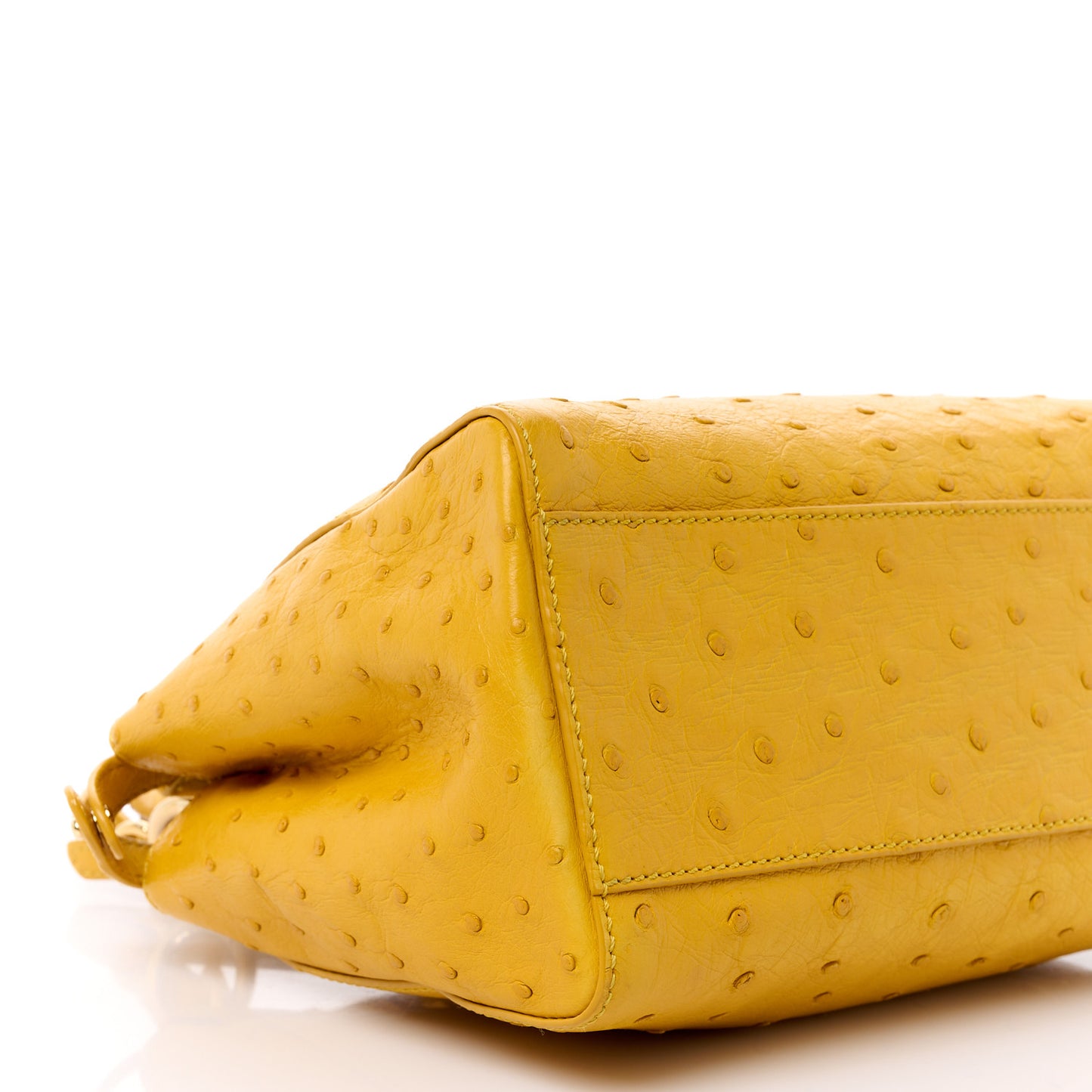 Ostrich Shiny Nappa Mini Peekaboo Iconic Satchel Sunflower