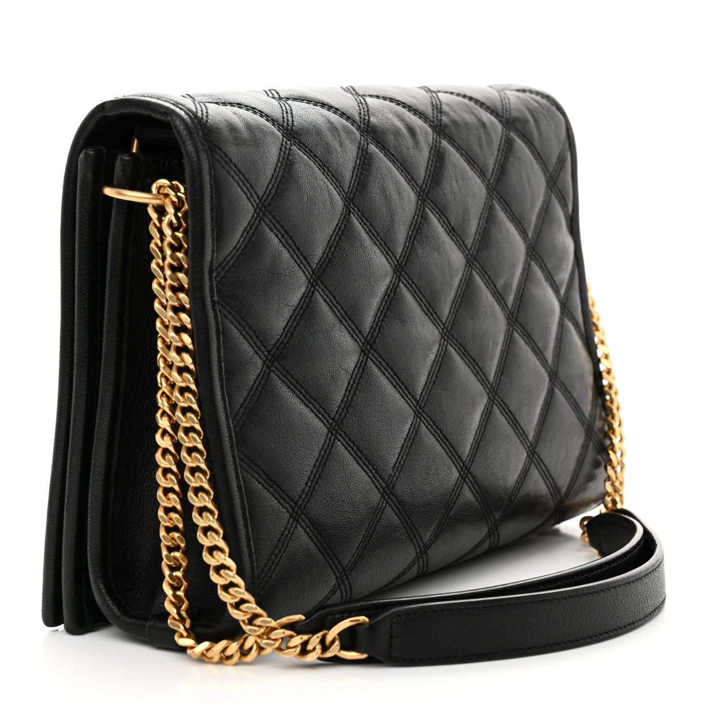 Lambskin Quilted Mini Becky Chain Bag Black